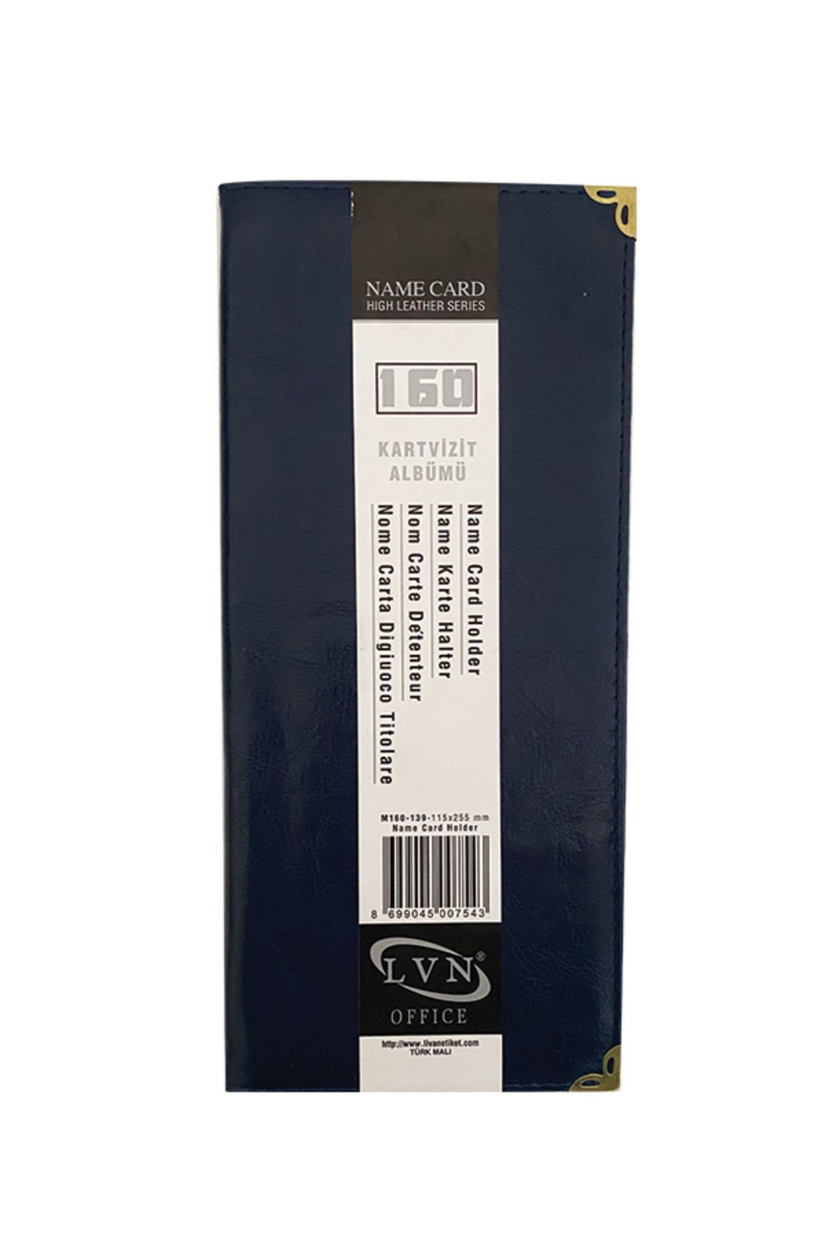 Livan Kartvizit Albümü LACİVERT 160 Kart Kapasiteli 115x255 mm