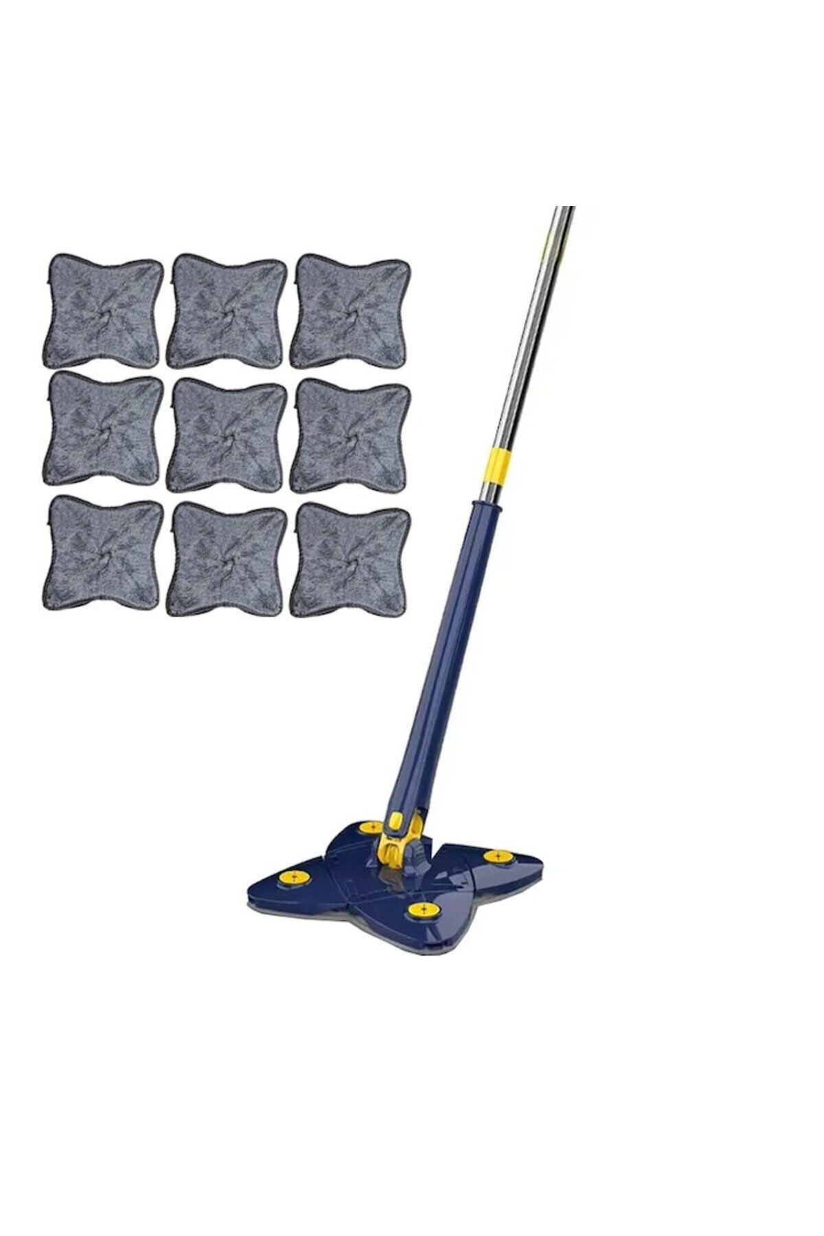 NEXTLY Multifunctional Mop Set With 9 Cloths For Dry And Wet Surfaces, 360° Star-shaped Head - One Size