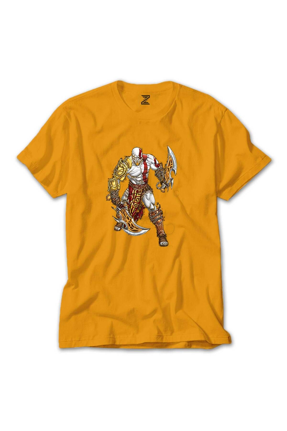 WAKHA God Of War Kratos Savaşçı Sarı Tişört