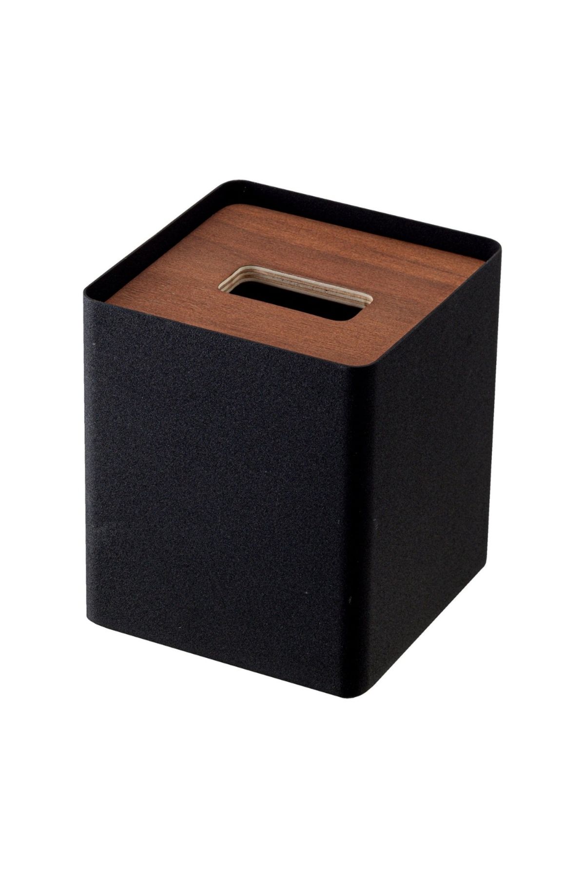 YAMAZAKİ Rın Ahşap Kapaklı Kare Mendil Kutusu Siyah Renk 13X13X15,5 Cm