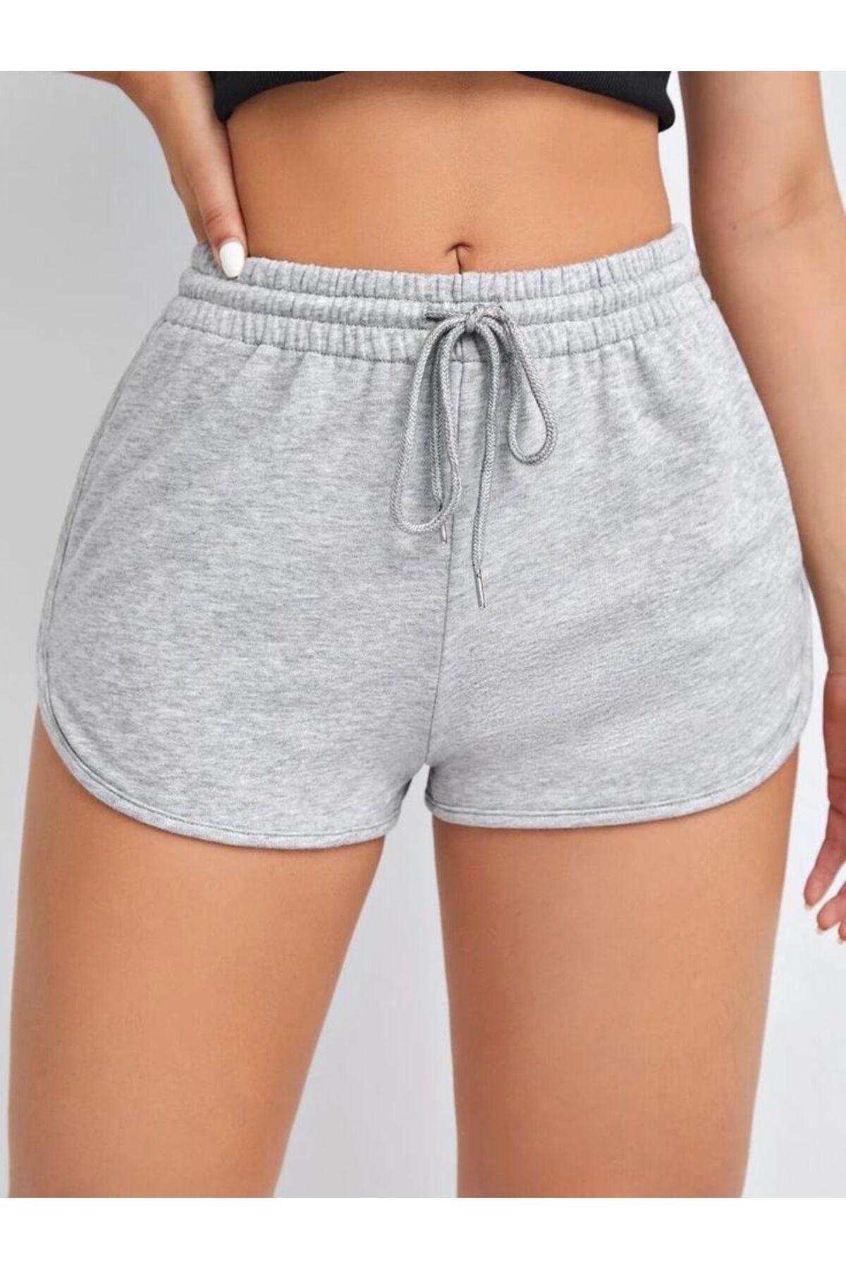 UYN SPORT Gri Pamuk Polyester Rahat Kesim Kısa Şort