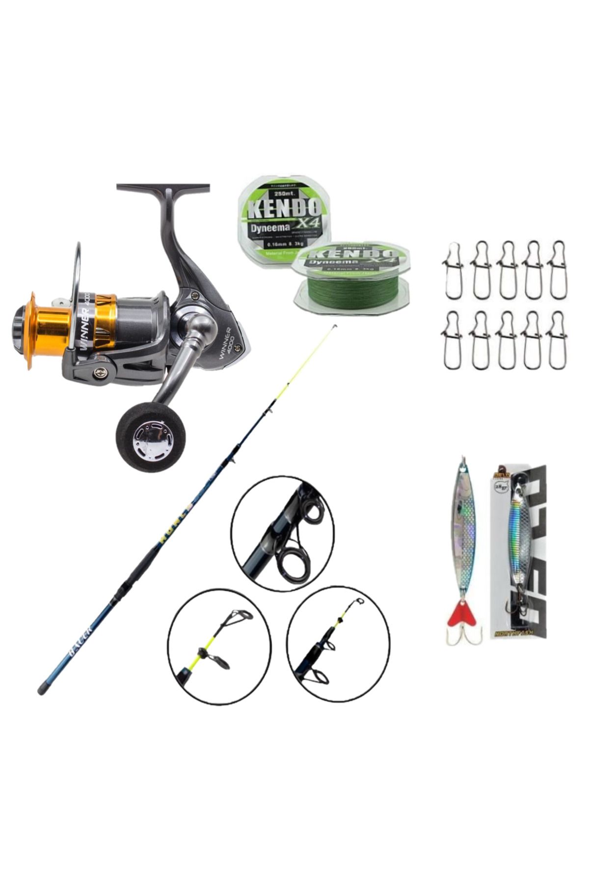 Halbart Bauer Honly 165 Boa. Tekne Kamışı 100-200 Gr Remixon Winner 4000 Olta Makinesi Tekne Olta Seti