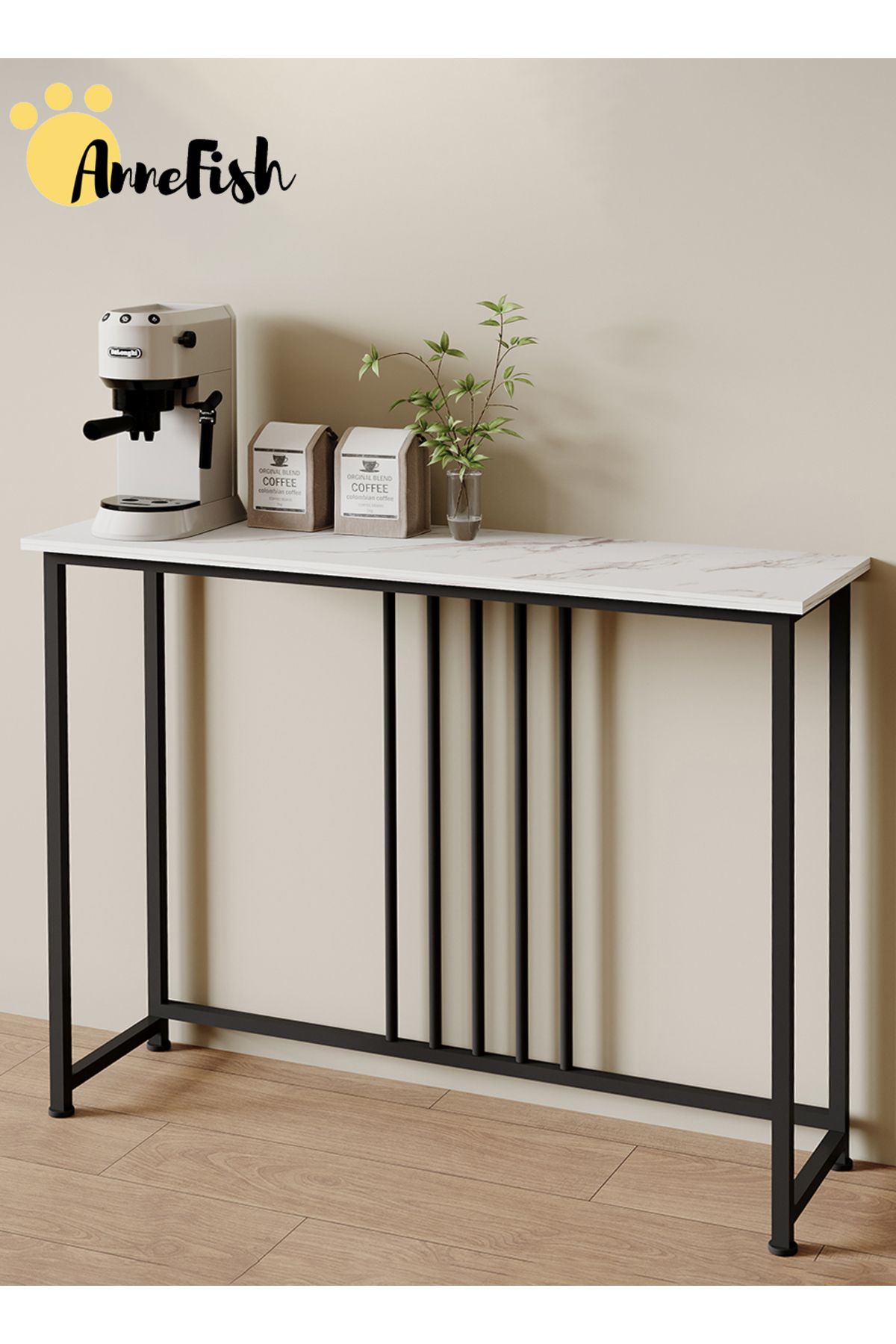 AnneFish-Console Table Faux Marble Entryway Sofa Table Marble Entrance Table Kitchen Bar Display Table 1