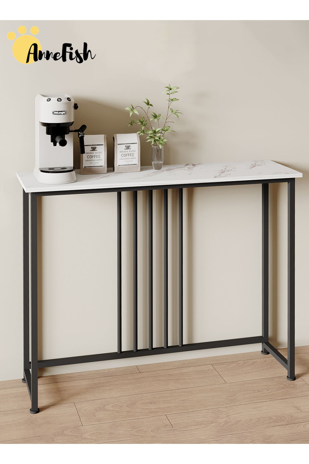 AnneFish-Console Table Faux Marble Entryway Sofa Table Marble Entrance Table Kitchen Bar Display Table 2