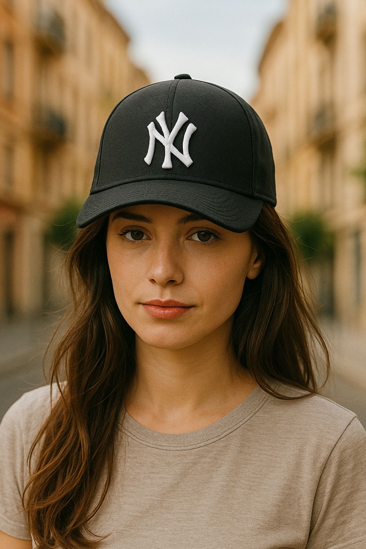 LAGRANZE Kadın Şık New York NY Desenli Şapka