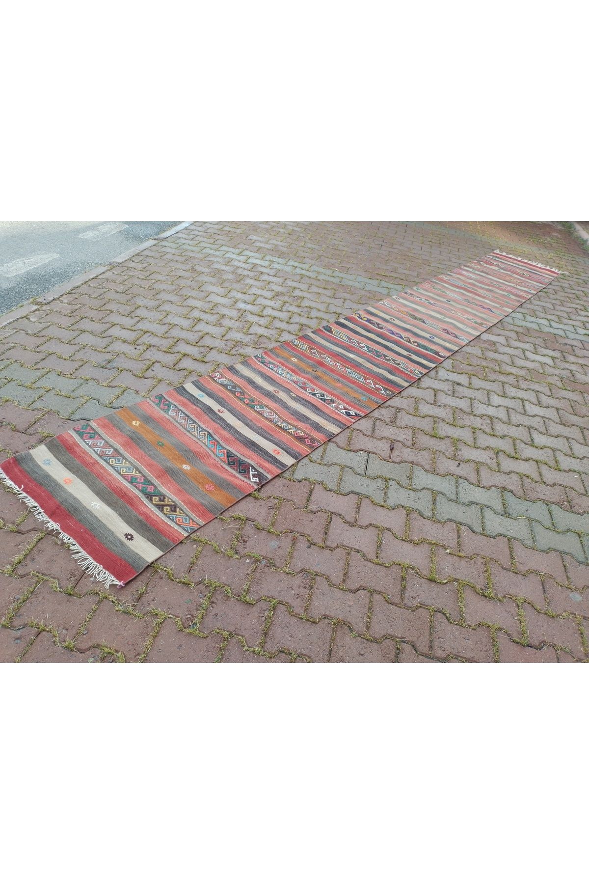 ŞAHMERDANOĞLU Şahmerdanoğlu 75 x 520 Cm El Yapımı Extra Uzun Yolluk Kilim, Koridorunuza Nadide Dekor 316