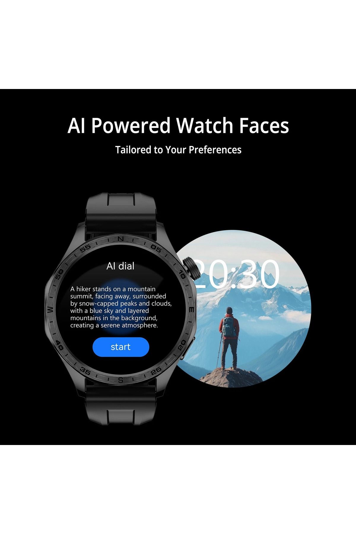 AIWR-Peps 1R Smart Watch, 1.43” HD AMOLED GPS Bluetooth Calling AI ChatGPT 5ATM 8