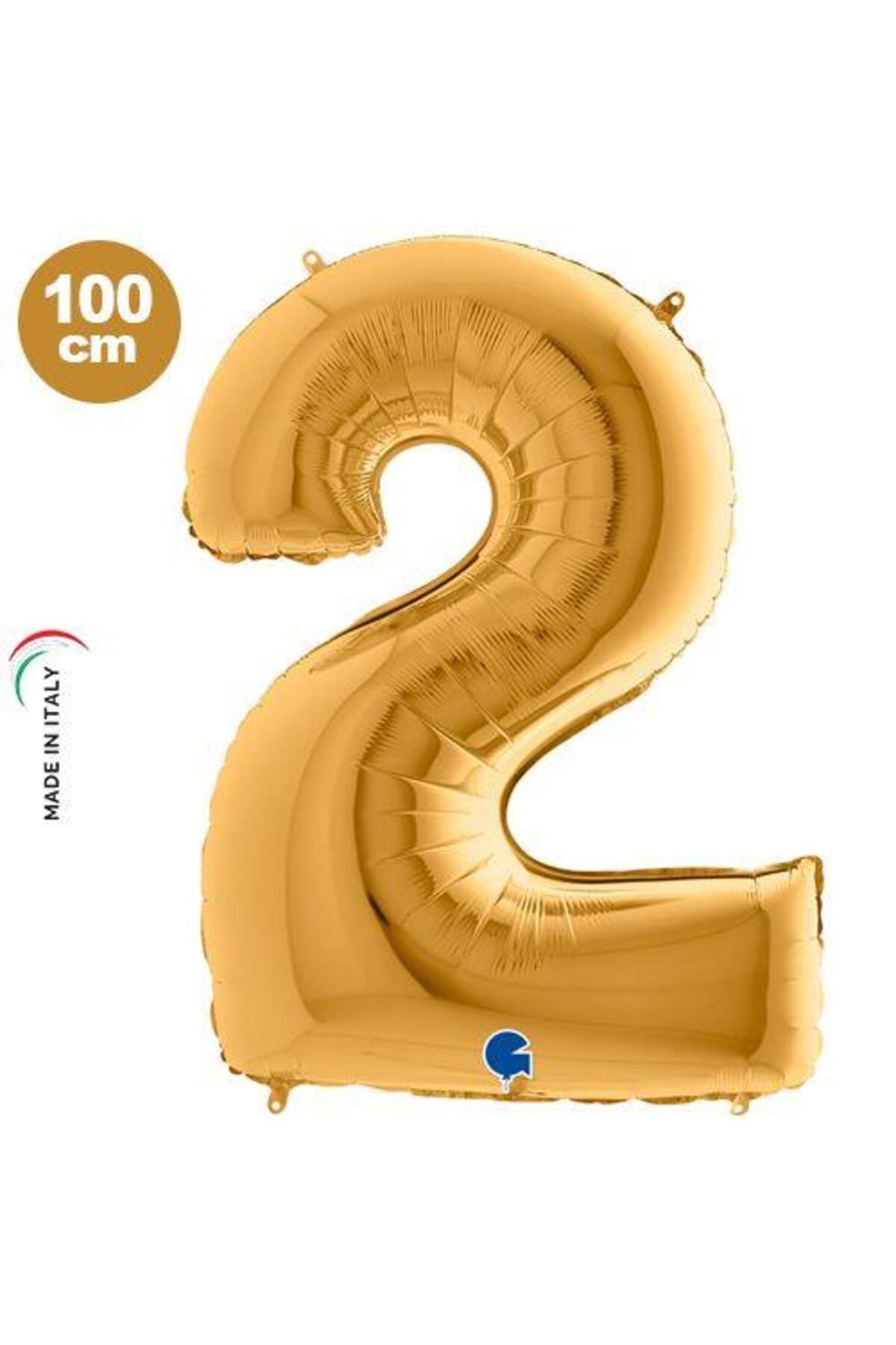 Grabo Balloons 2 Rakam Folyo Balon Gold 40Inc 100cm