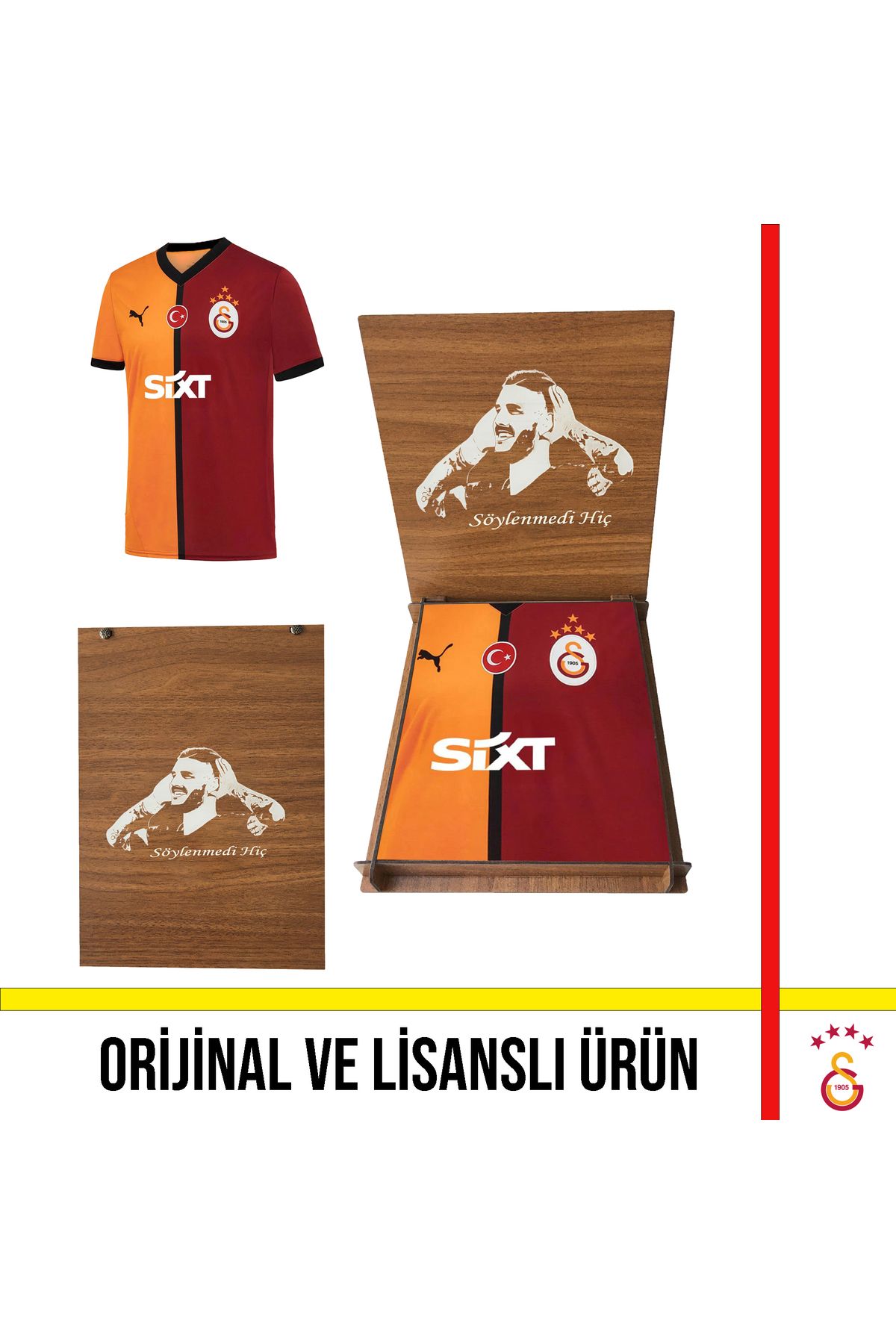 Galatasaray Lisanslı 24/25 İç Saha Taraftar Forması İcardi Ahşap Kutulu