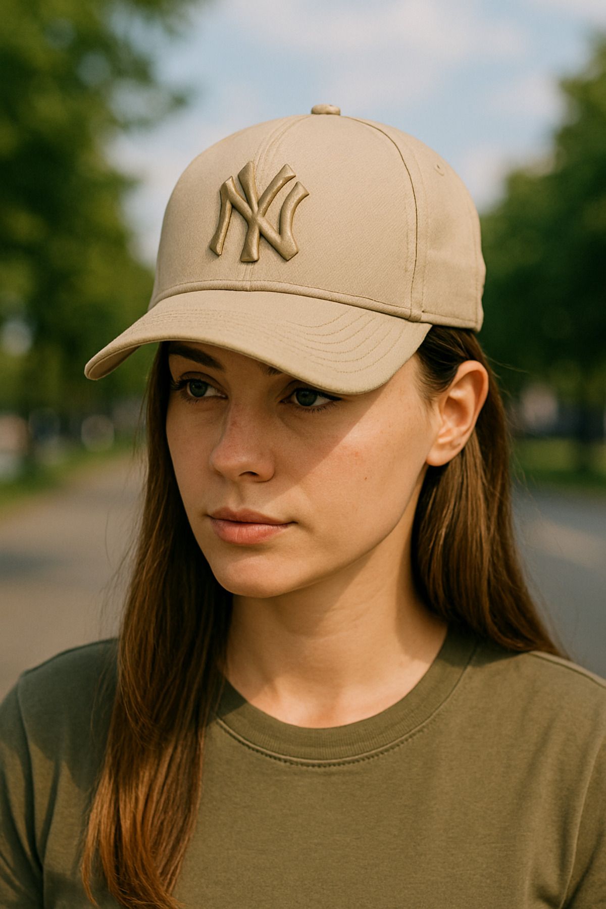 LAGRANZE Kadın Şık New York NY Desenli Şapka