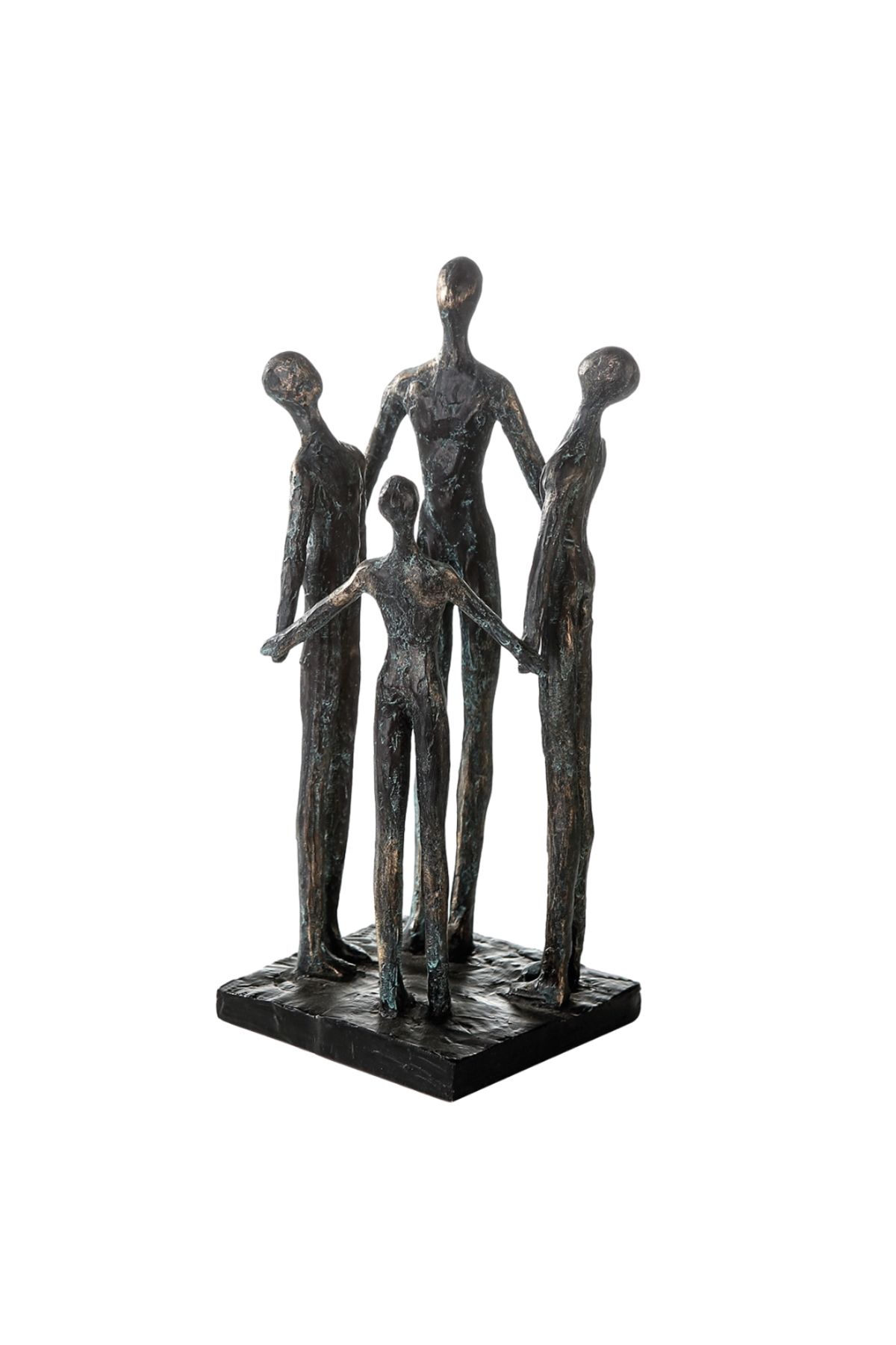 Gilde Gılde Heykel Grup Sentetik Reçine Bronz Renkli L.12 Cm W.12 Cm H.30 Cm
