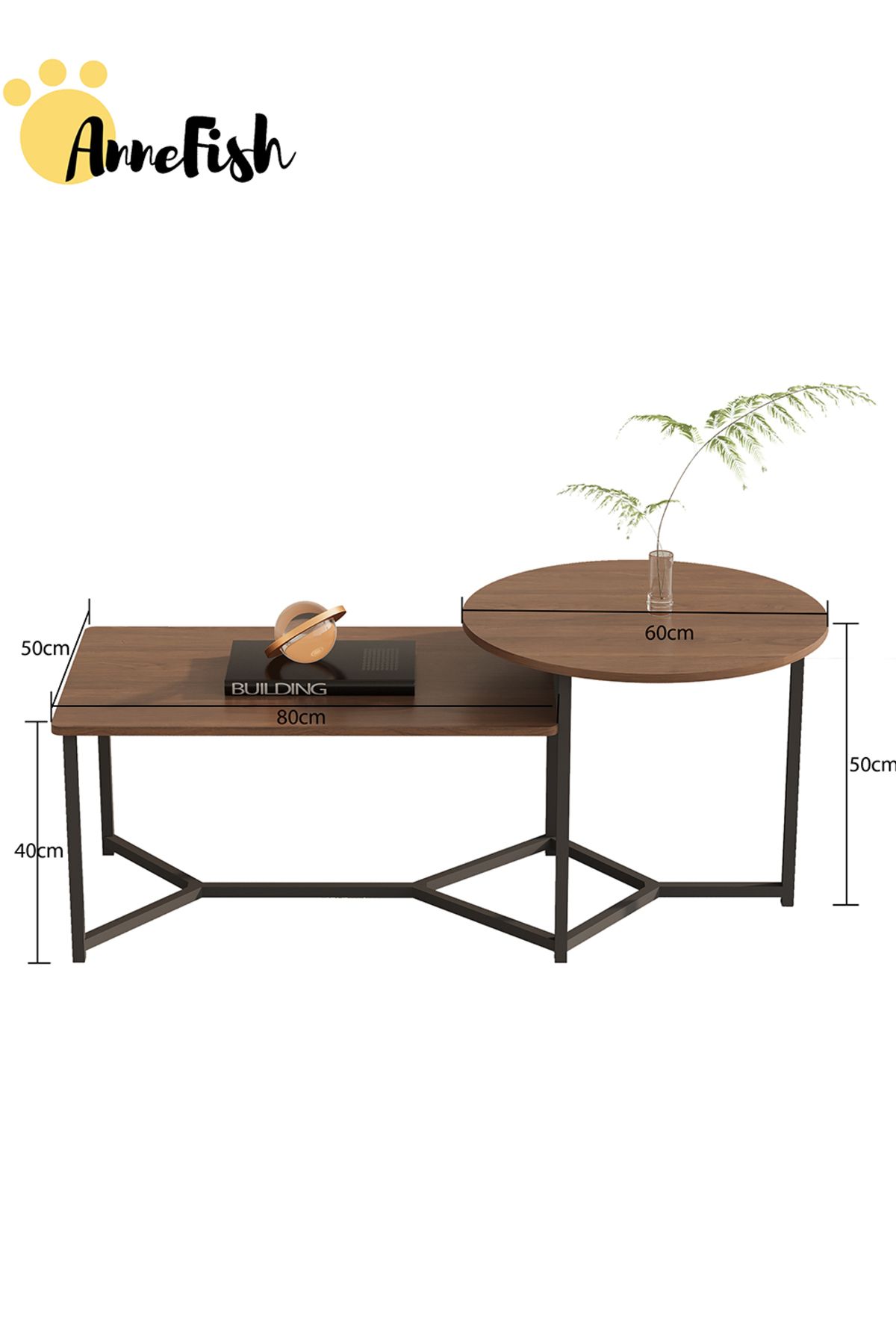 AnneFish-Double Layer Coffee Table Simple European Style Double Layer Home Sofa Center Table For Living Room 7