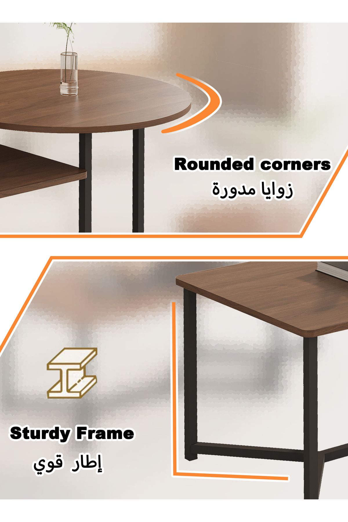 AnneFish-Double Layer Coffee Table Simple European Style Double Layer Home Sofa Center Table For Living Room 6