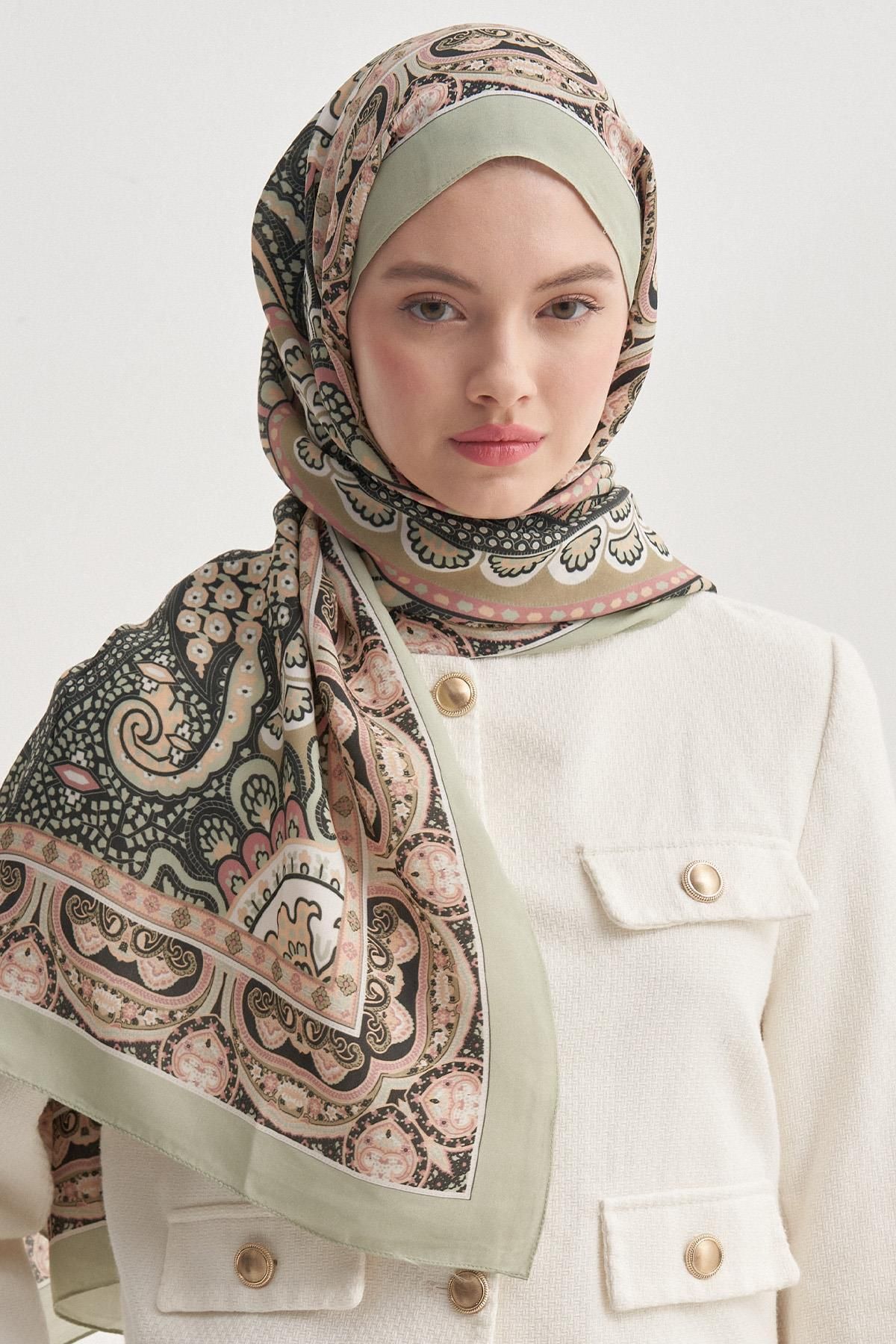 carell Olea Soft Yeşil Nilla Pamuklu Şal