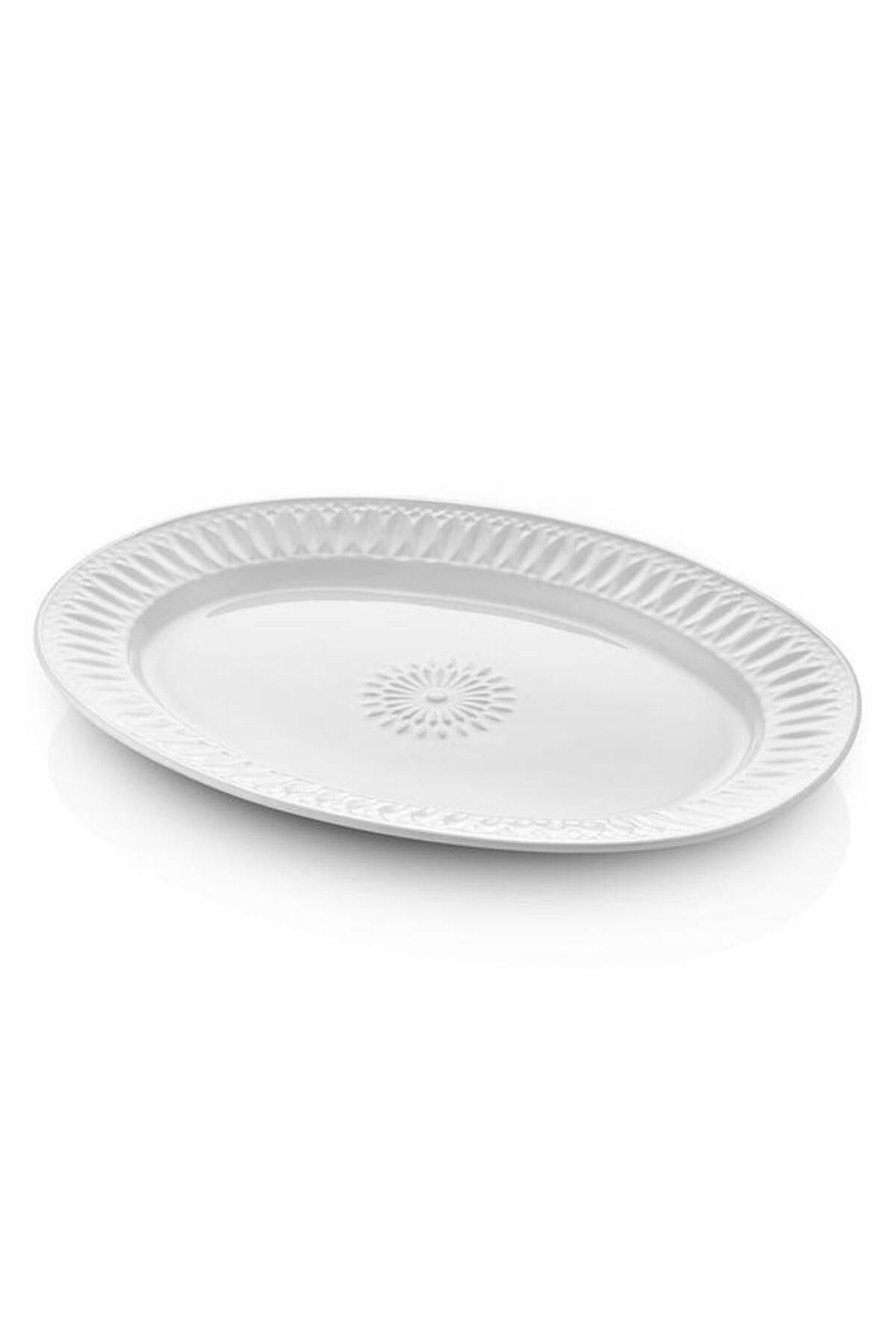 The Mia GRANDE BEYAZ OVAL SERVİS TABAK 50X37CM