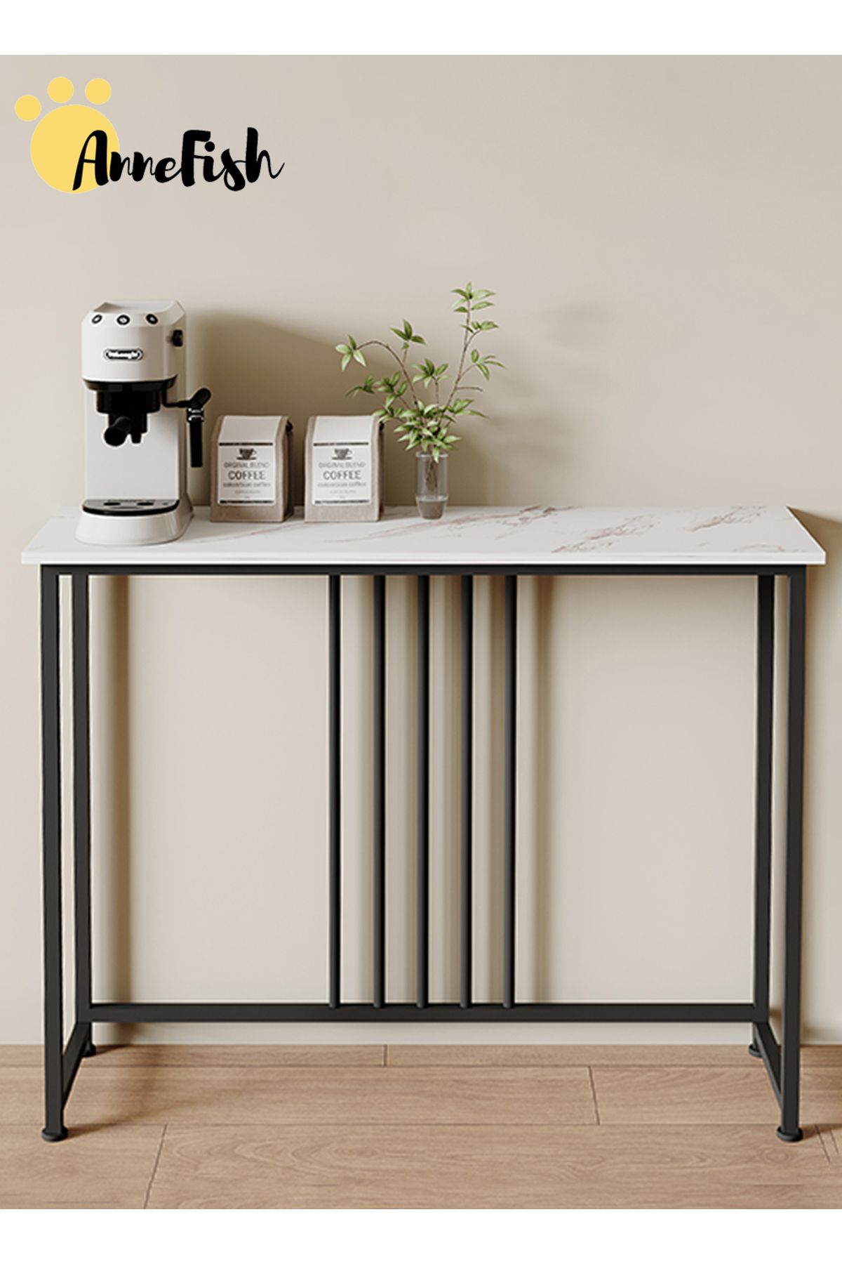 AnneFish-Console Table Faux Marble Entryway Sofa Table Marble Entrance Table Kitchen Bar Display Table 3