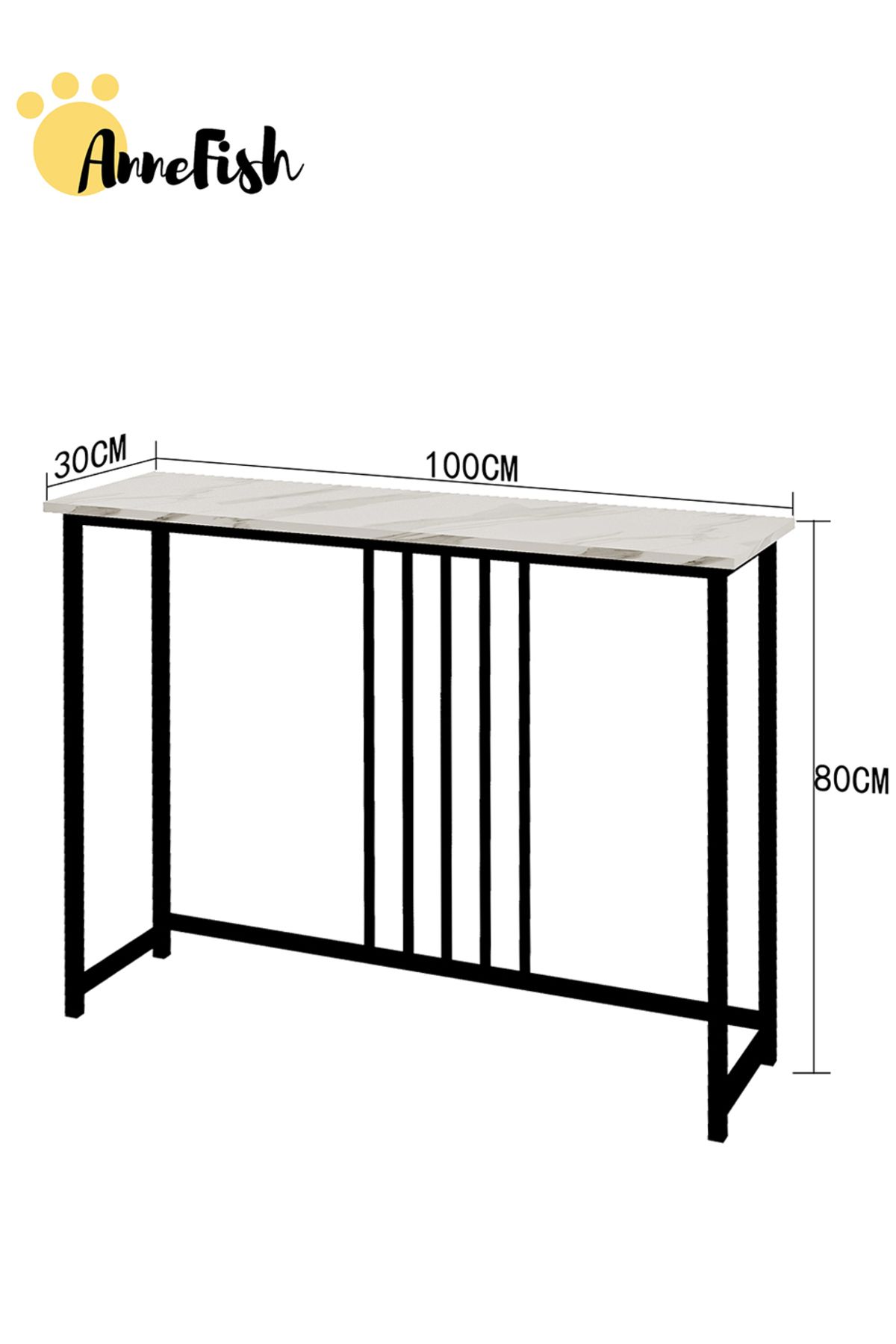 AnneFish-Console Table Faux Marble Entryway Sofa Table Marble Entrance Table Kitchen Bar Display Table 7