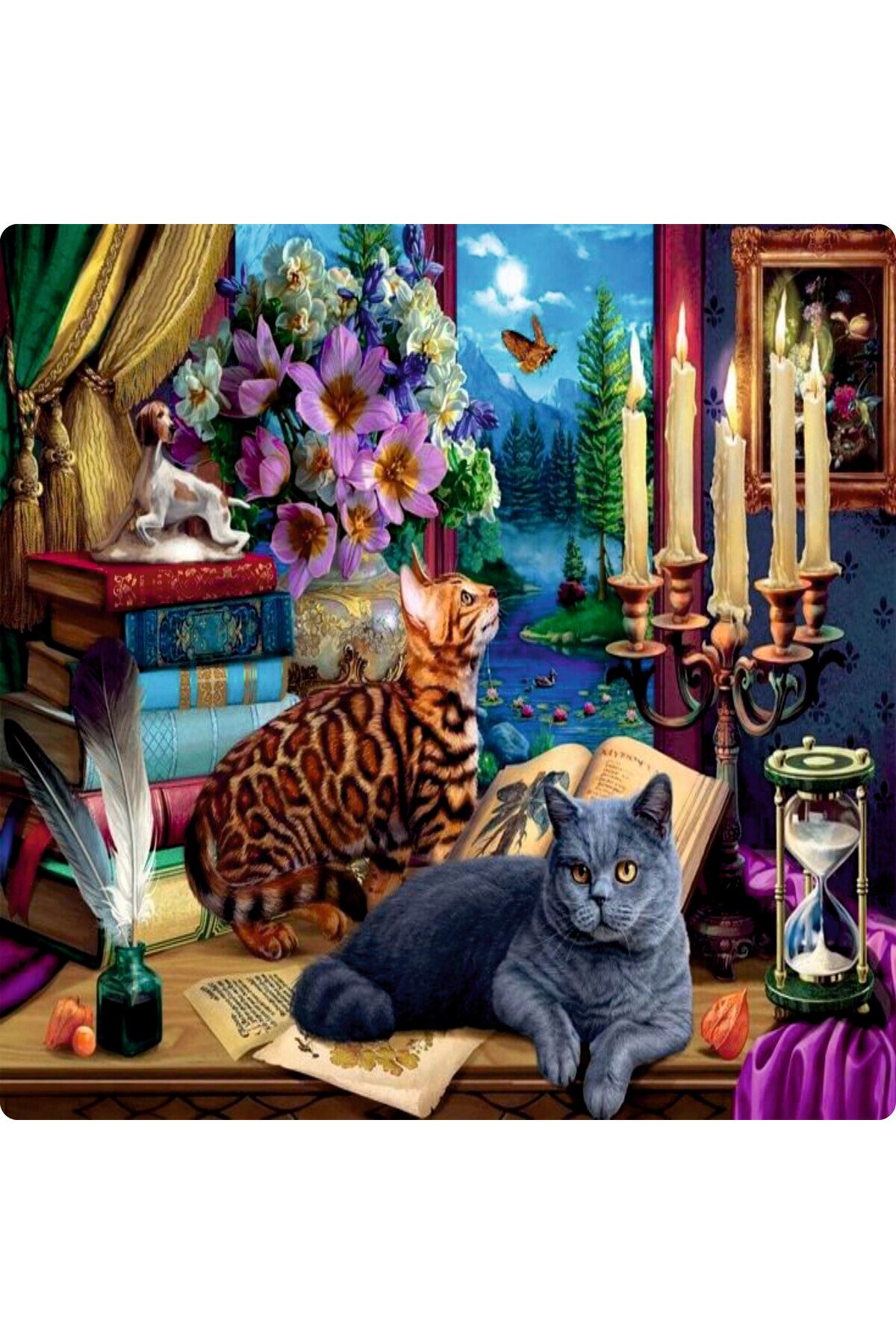 WOODENCRAFT CATS AHŞAP PUZZLE 900 PARÇA 50 X 50 TABLO OLARAK DUVARA ASILABİLİR.