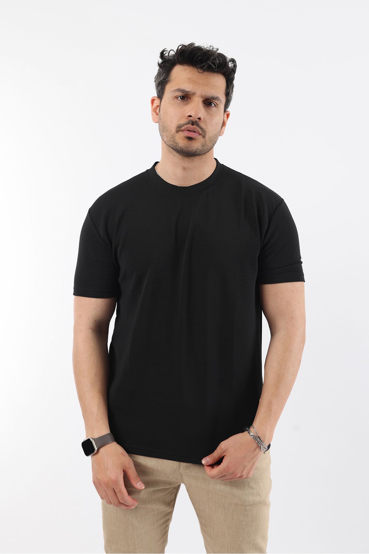 Rodrigo Erkek Dokulu Bisiklet Yaka Basic Tişört T-shirt