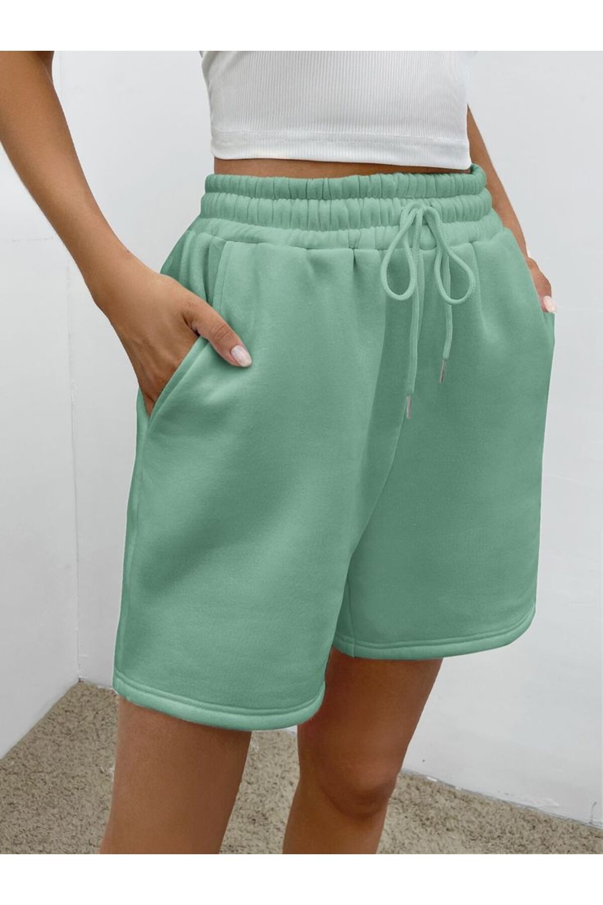 UYN SPORT Yeşil Pamuk Polyester Kısa Şort