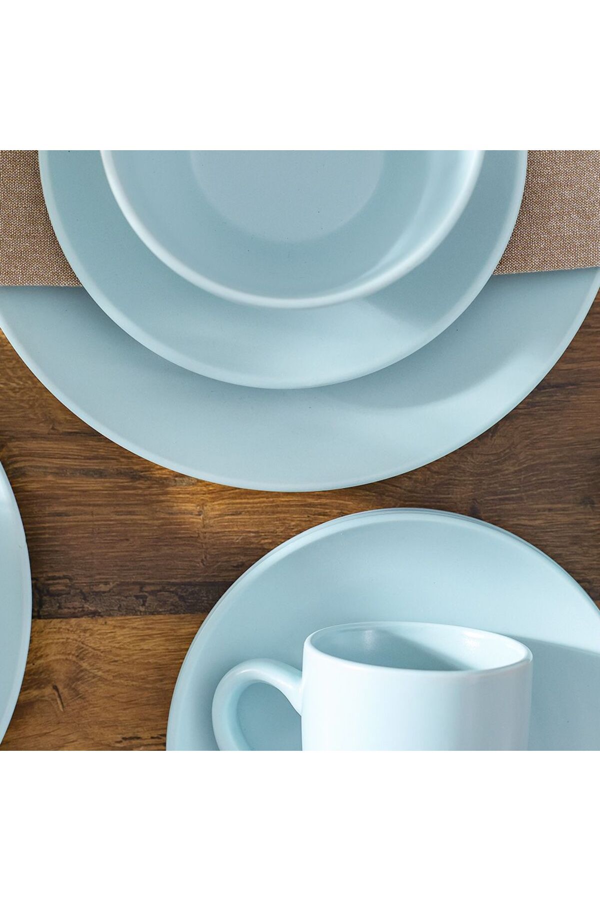 Danube Home-Apollo 16-Piece Color Glazed Stoneware Dinner Set -Serves 4 Turquoise 4
