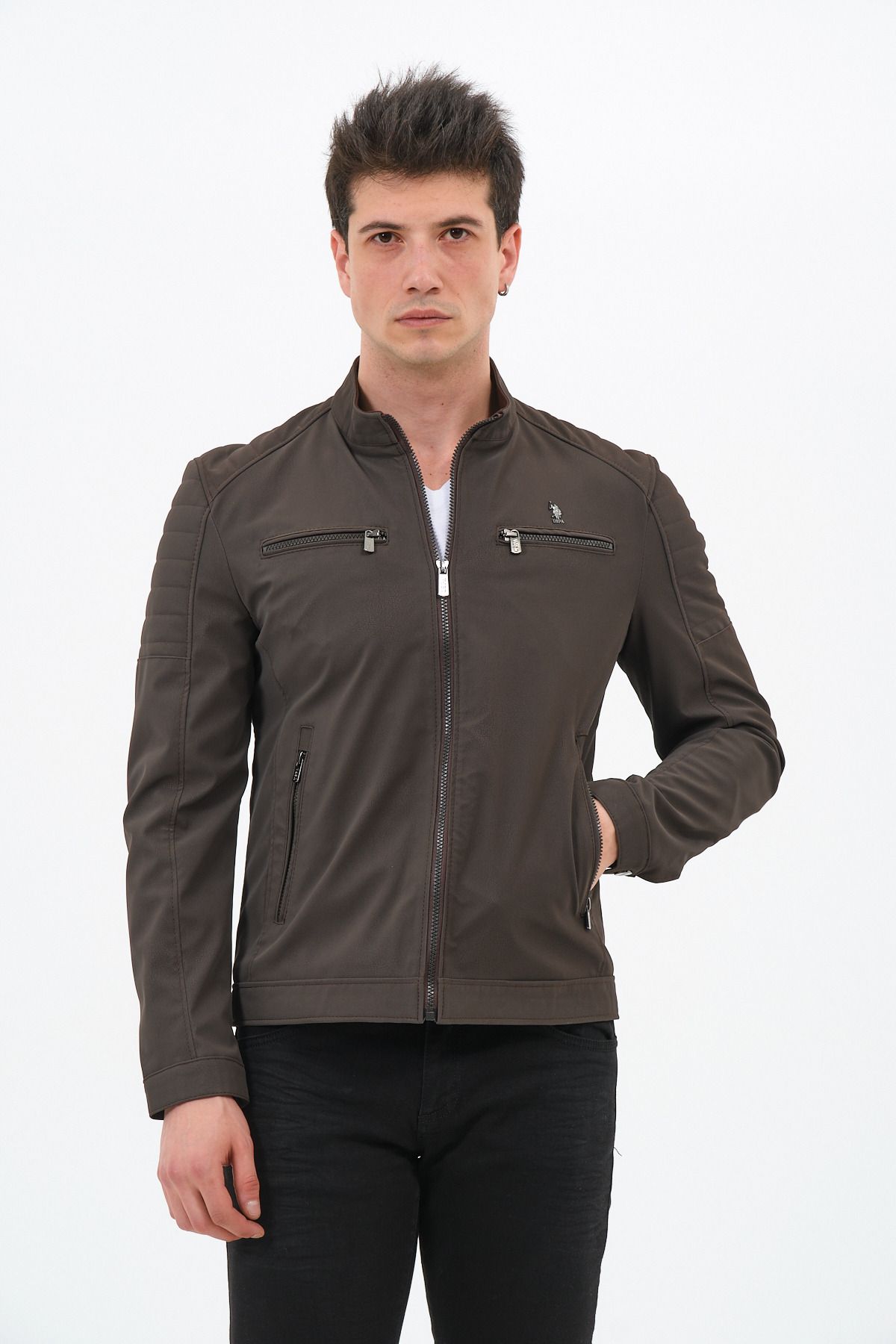 U.S. Polo Assn. Erkek Kahverengi Mont