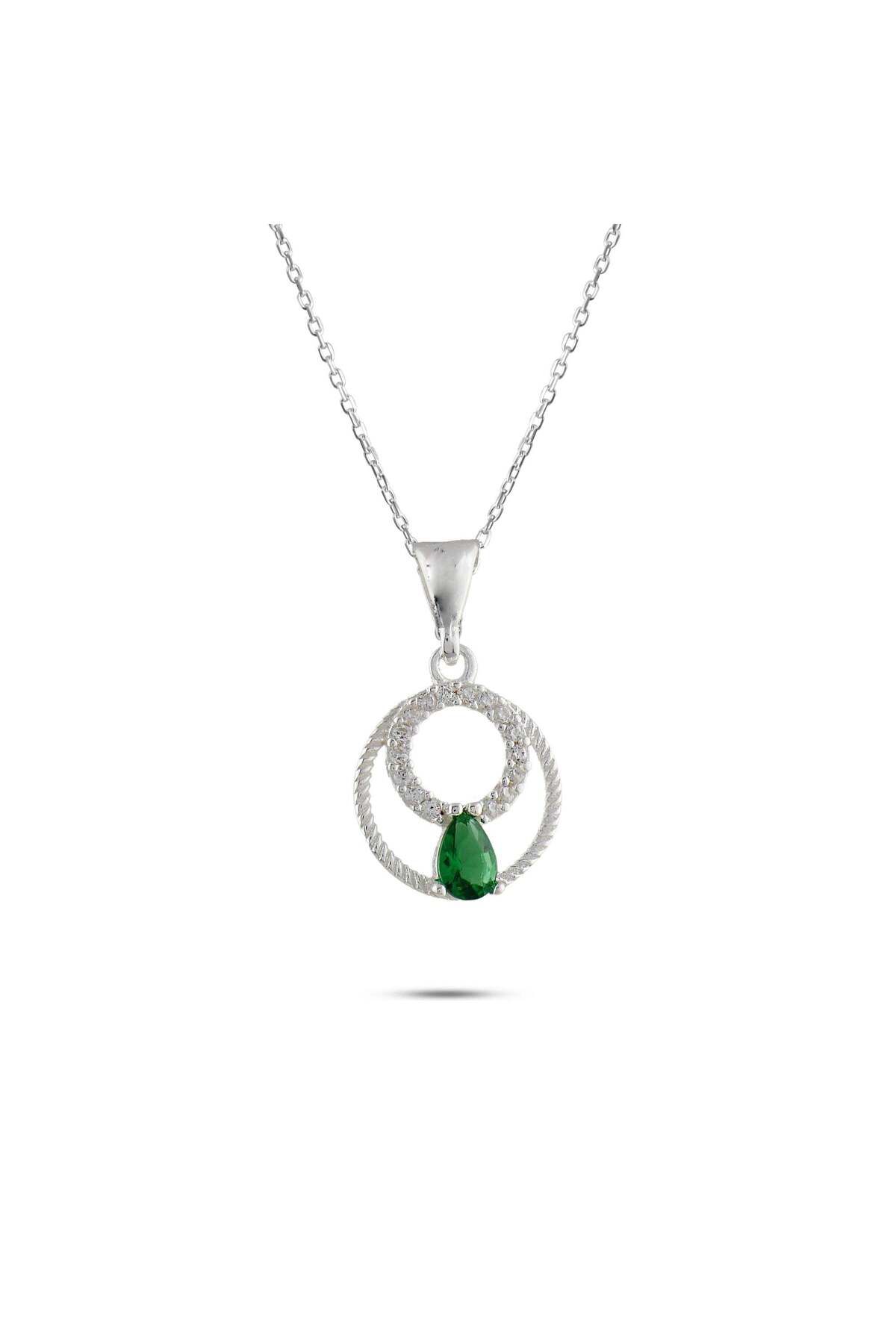 Lial Diamond Çift Halka Desenli Gümüş Kolye, 5 gram - Lial Diamond
