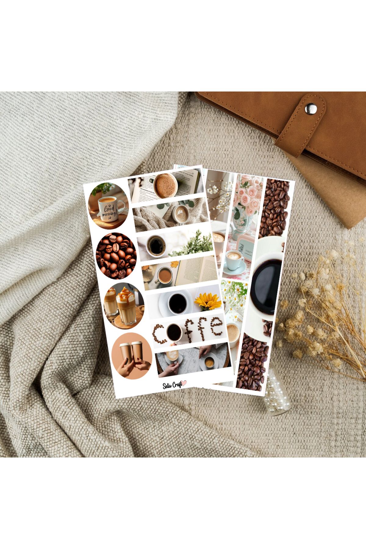 SelisCraft 2li Kahve Sever Sticker Seti 01 Ajanda Planlayıcı Bullet Journal Için Uygundur