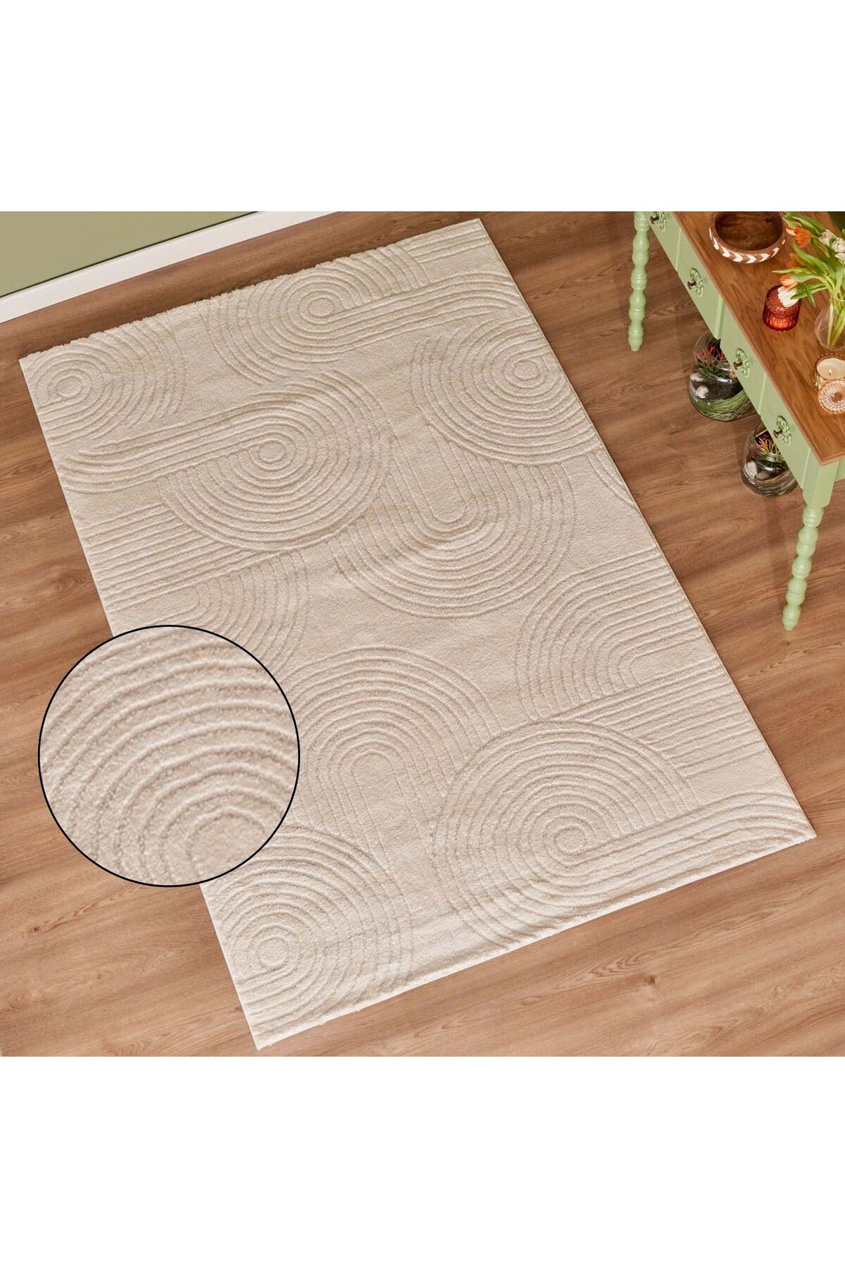 Bella Maison Moren Modern Halı Beyaz (160x230 cm)