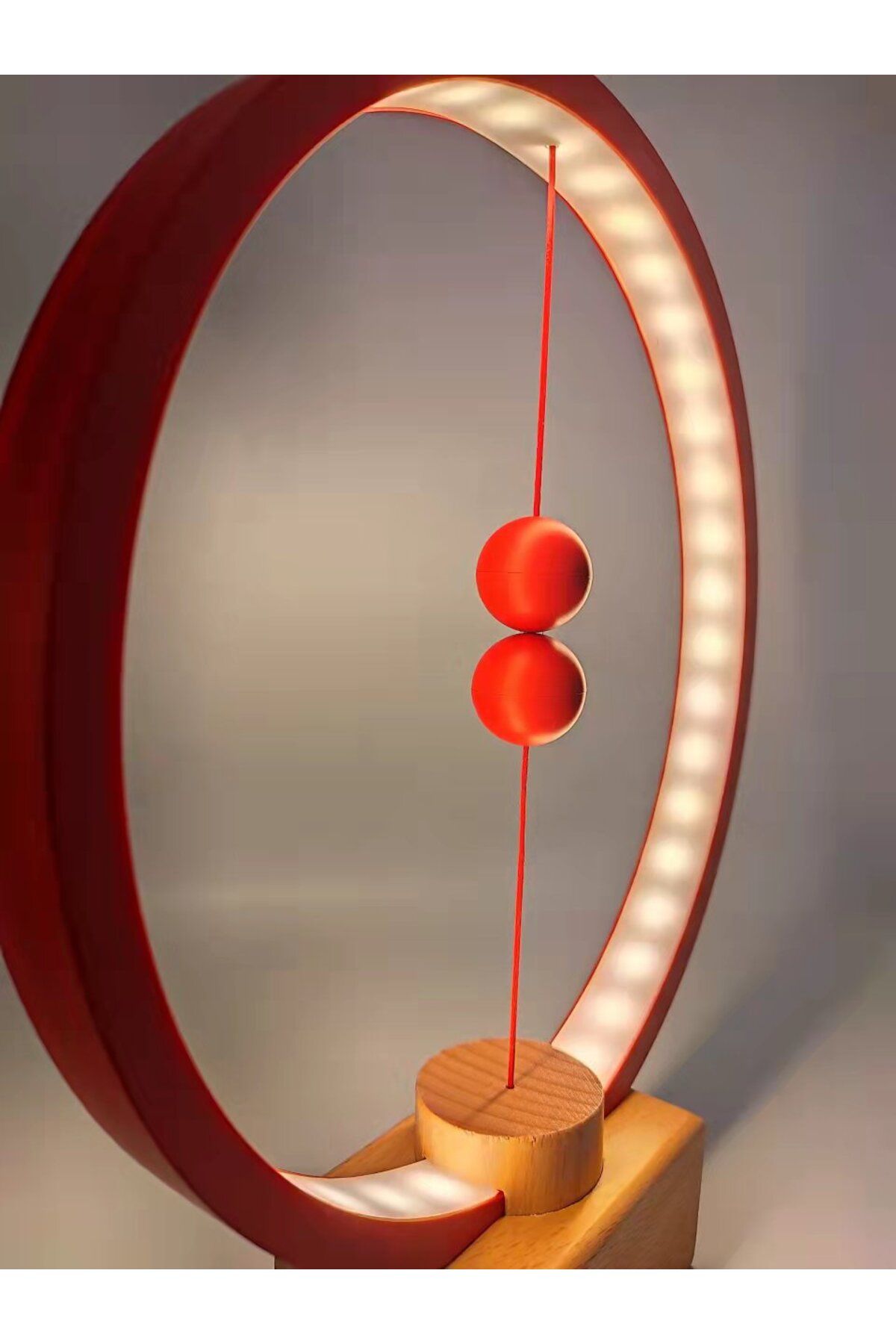Tianya Kırmızı Renk Manyetik Dekoratif Masa ve Gece Lambası Led Table Lamp Çocuk Odası Lamba
