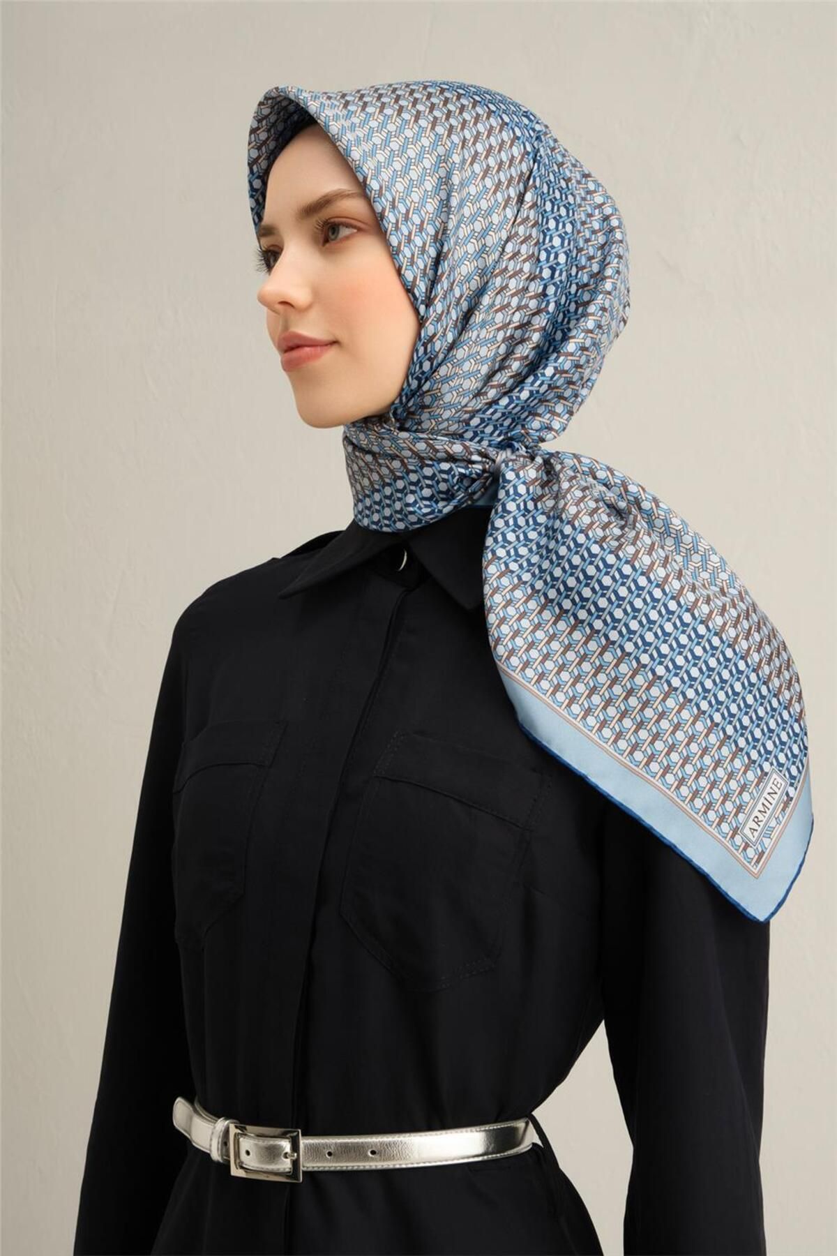 Armine Desenli Saf İpek Sura Eşarp 9319- 10