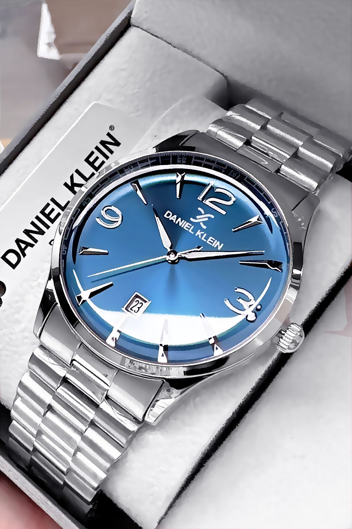 Daniel Klein Premium Babalar Günü Erkek Kol Saati Su Geçirmez Gümüş Renk Çelik Kordon Hediye Bileklik DKER2058C4
