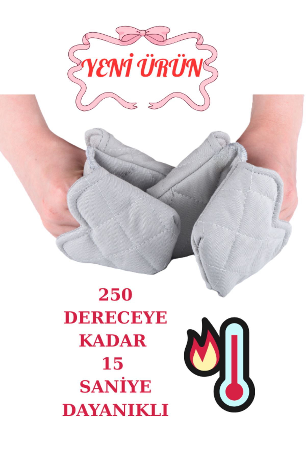 ROZET TEKSTİL Crab Isı Yalıtımlı Isı Geçirmeyen Kumaş Fırın Tutacağı Tencere Tepsi Tutamaç 2 Adet Silikon değil