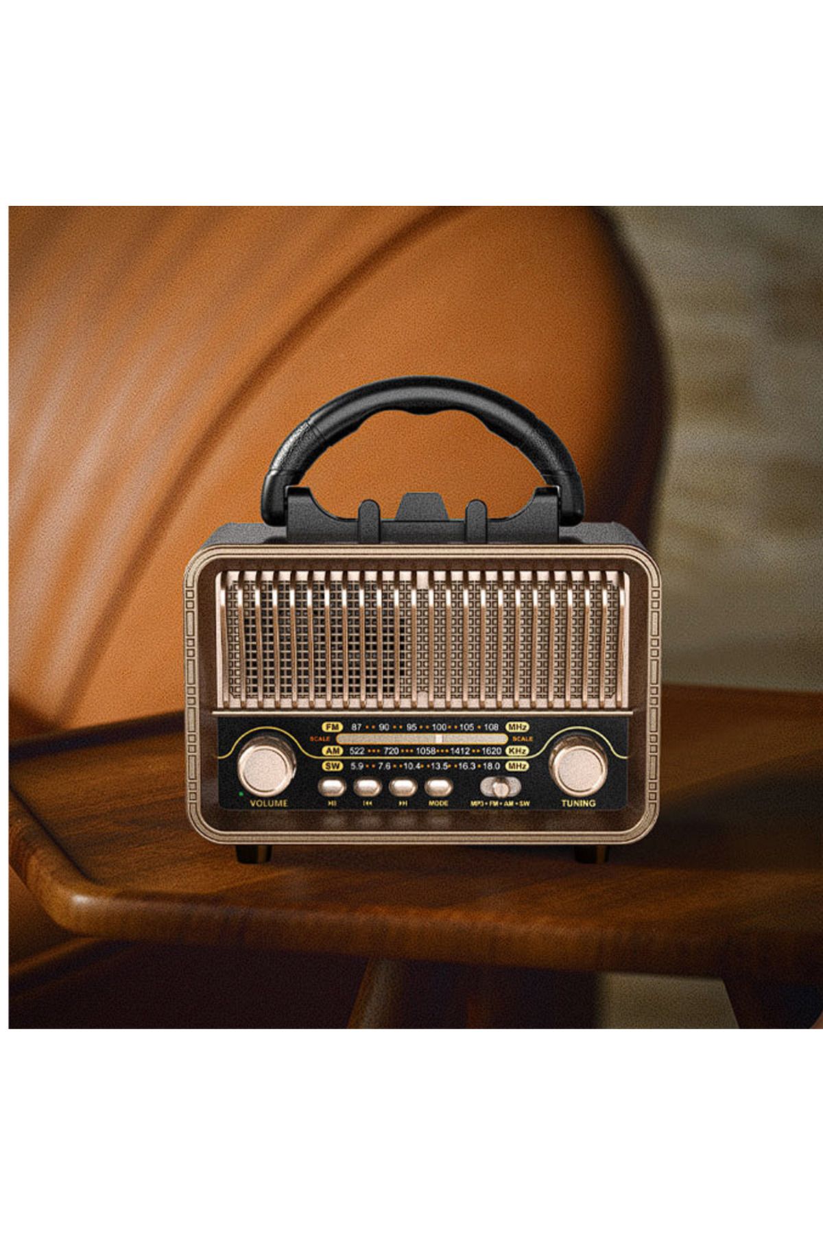 Taşınabilir Radyo, HF Kart ve MP3 Çalar, Şarj edilebilir Hoparlörler Bluetooth Radyo VM-820