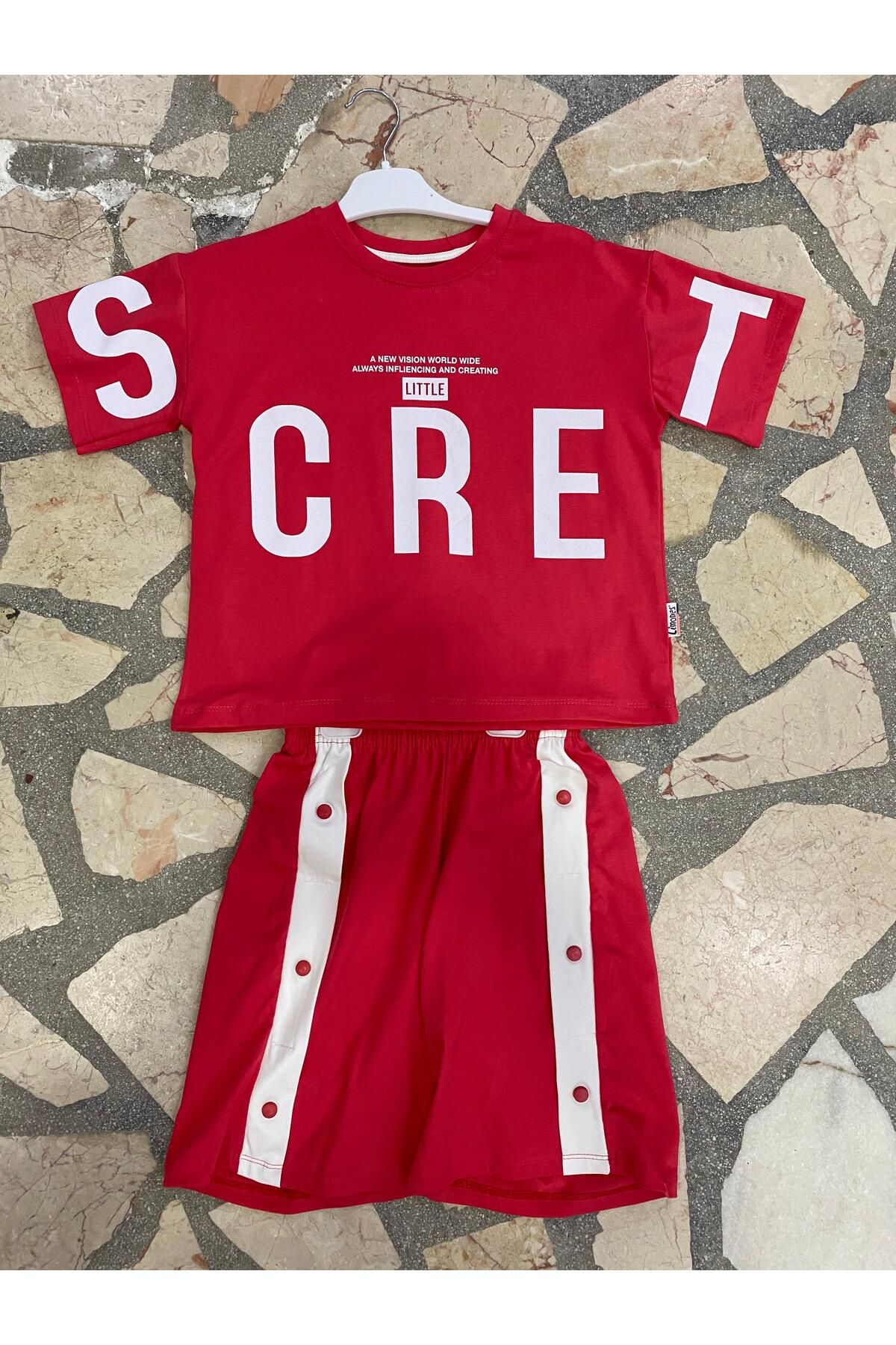 Lmn SCREET BASKILI ÇITÇITLI UNİSEX ÇOCUK ŞORTLU TAKIM