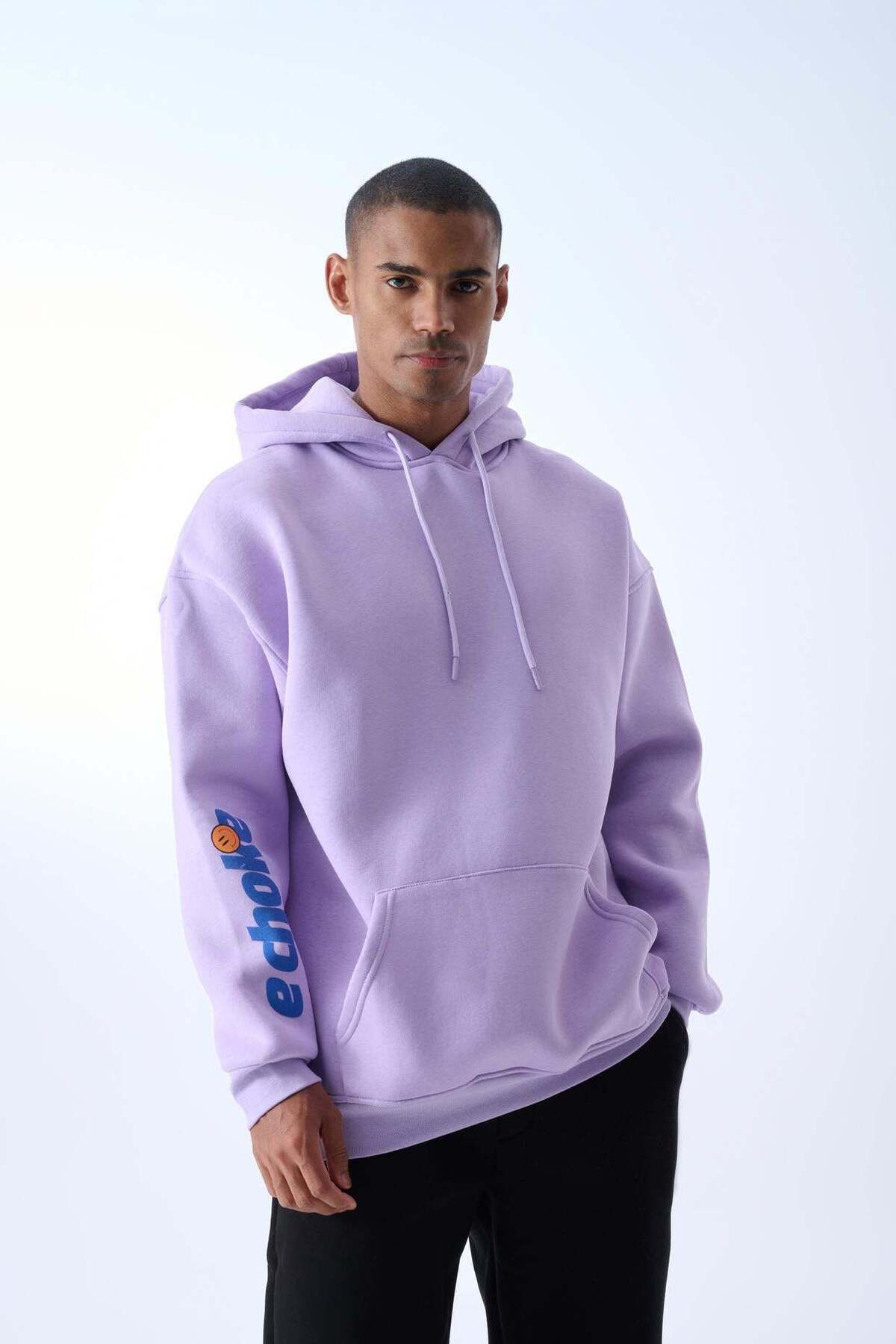 jaceyjace Echoke Kapüşonlu Oversize Sweatshirt - Lila