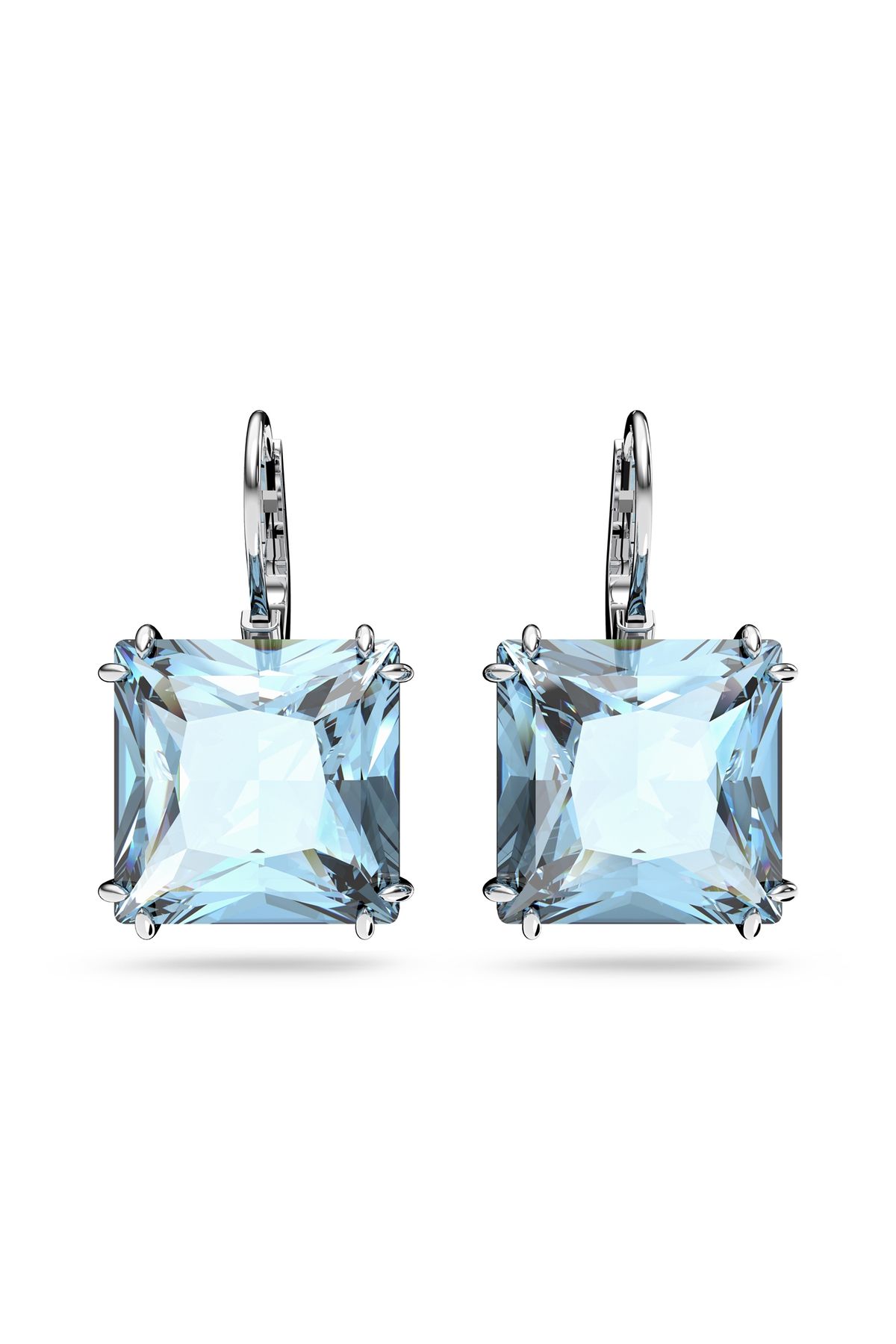 Swarovski-Silberfarbene Ohrhänger Mit Blaue Kristal 5619472 1