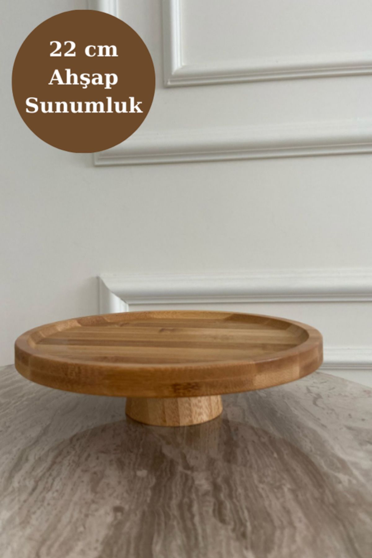 Hilamingo Home 22 Cm Dekoratif Bambu Ayaklı Sunumluk , Kahvaltılık