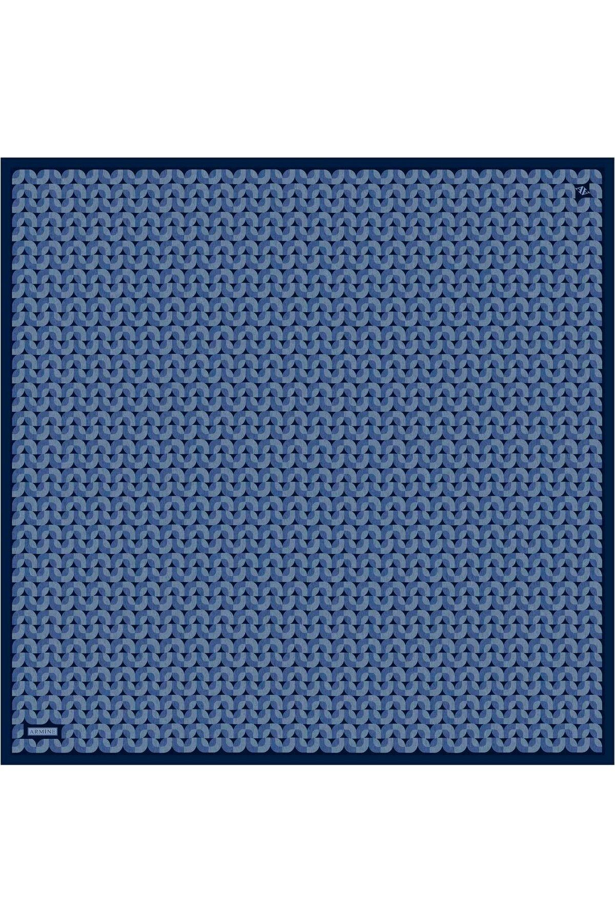 Desenli Saf Ipek Twill Eşarp 9321- 57 - 3