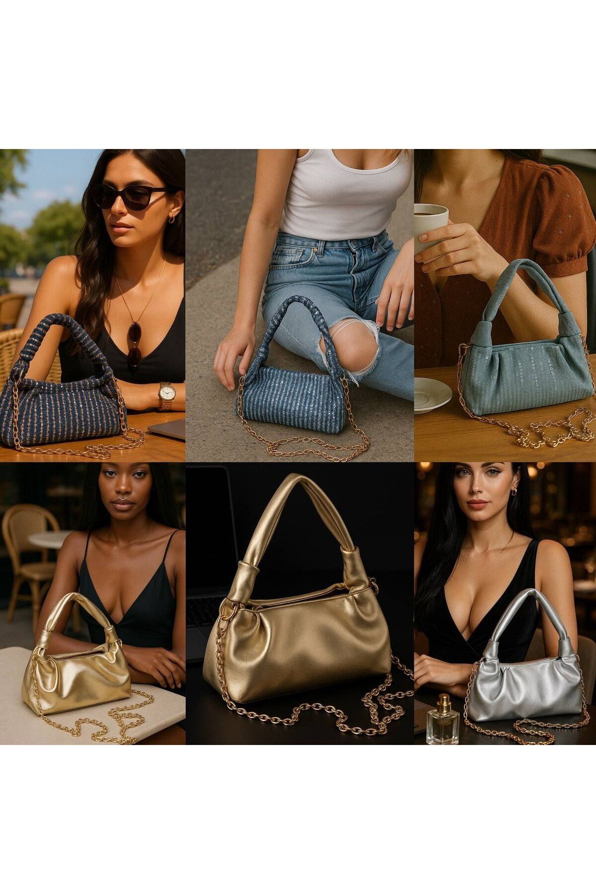 bynarincollection günlük zincirli model kol çantası