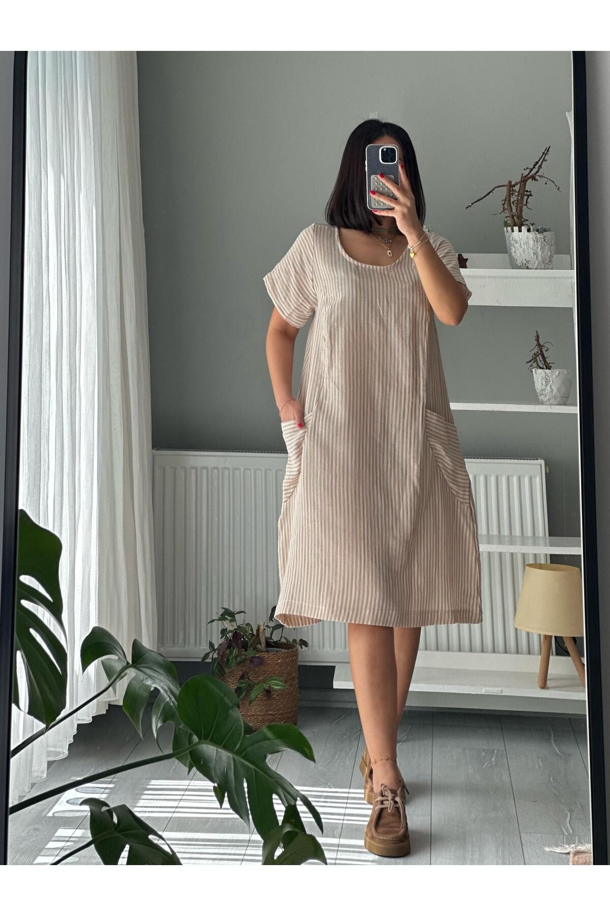 Sultana Collection DIŞ CEPLİ YAN DETAYLI ELBİSE
