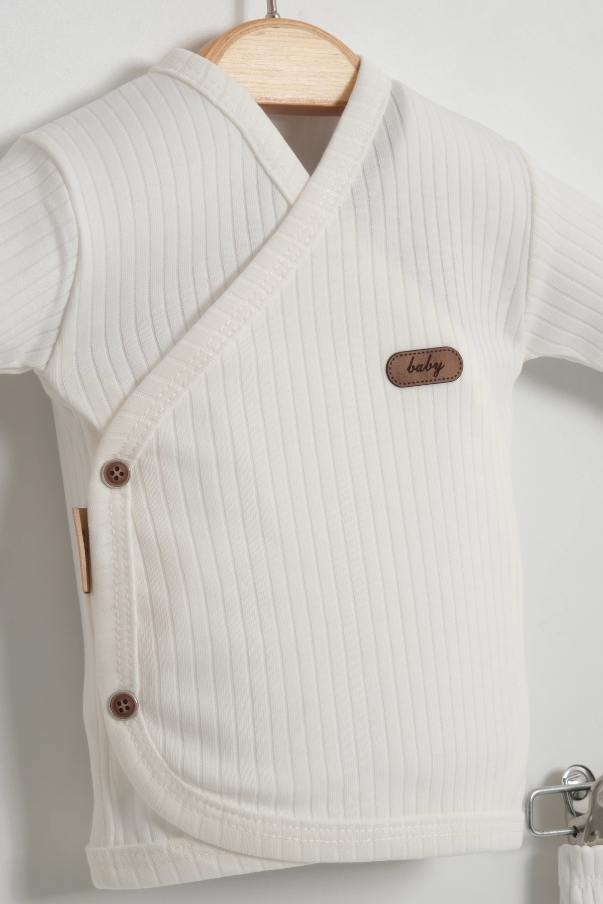 LOGO AKSESUAR Kız Erkek Bebek Pamuk Yenidoğan Natural 7 Parça Hastane Çıkışı Zıbın Seti fotoğrafı 4 (önizleme)