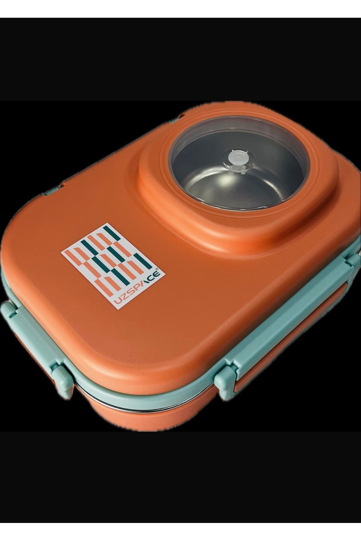 Uzspace Paslanmaz Çelik 600ml Tek Katlı Yalıtımlı Akıtmaz Kaşık Çatallı Lunch box Sefer Tası 8021-92