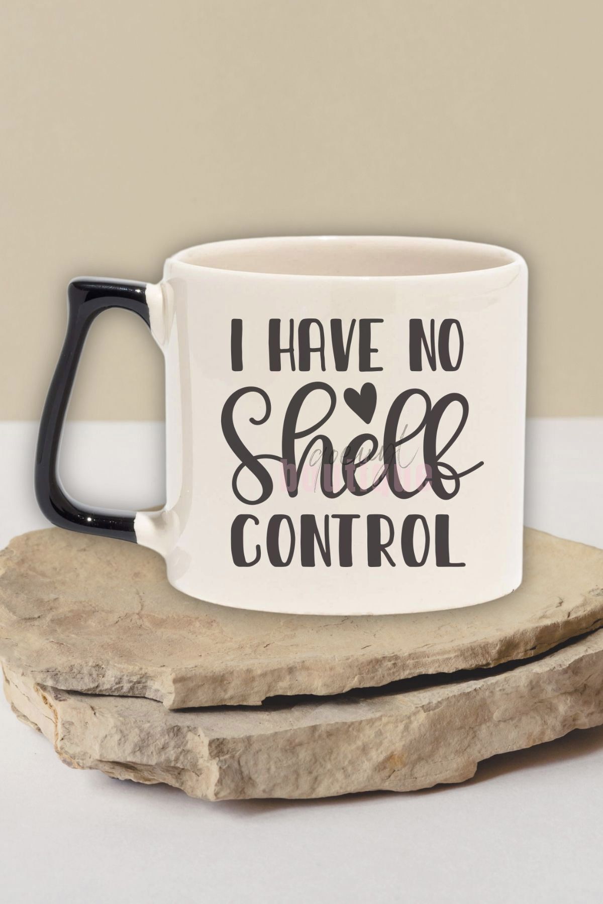 qoeuyl boutique I Have No Shelf Control Yazılı Kitap Kurdu Esprisi Hediyelik Siyah Kulplu Kupa Bardak