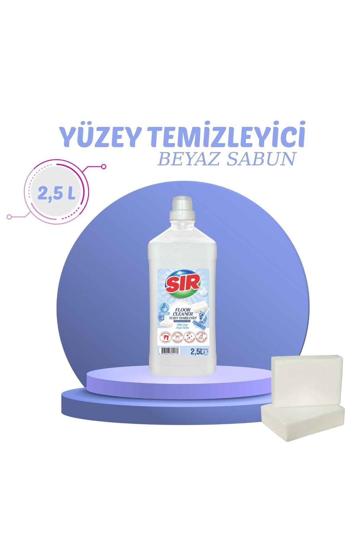 Sır Yüzey Temizleyici Beyaz Sabun 2,5 Litre