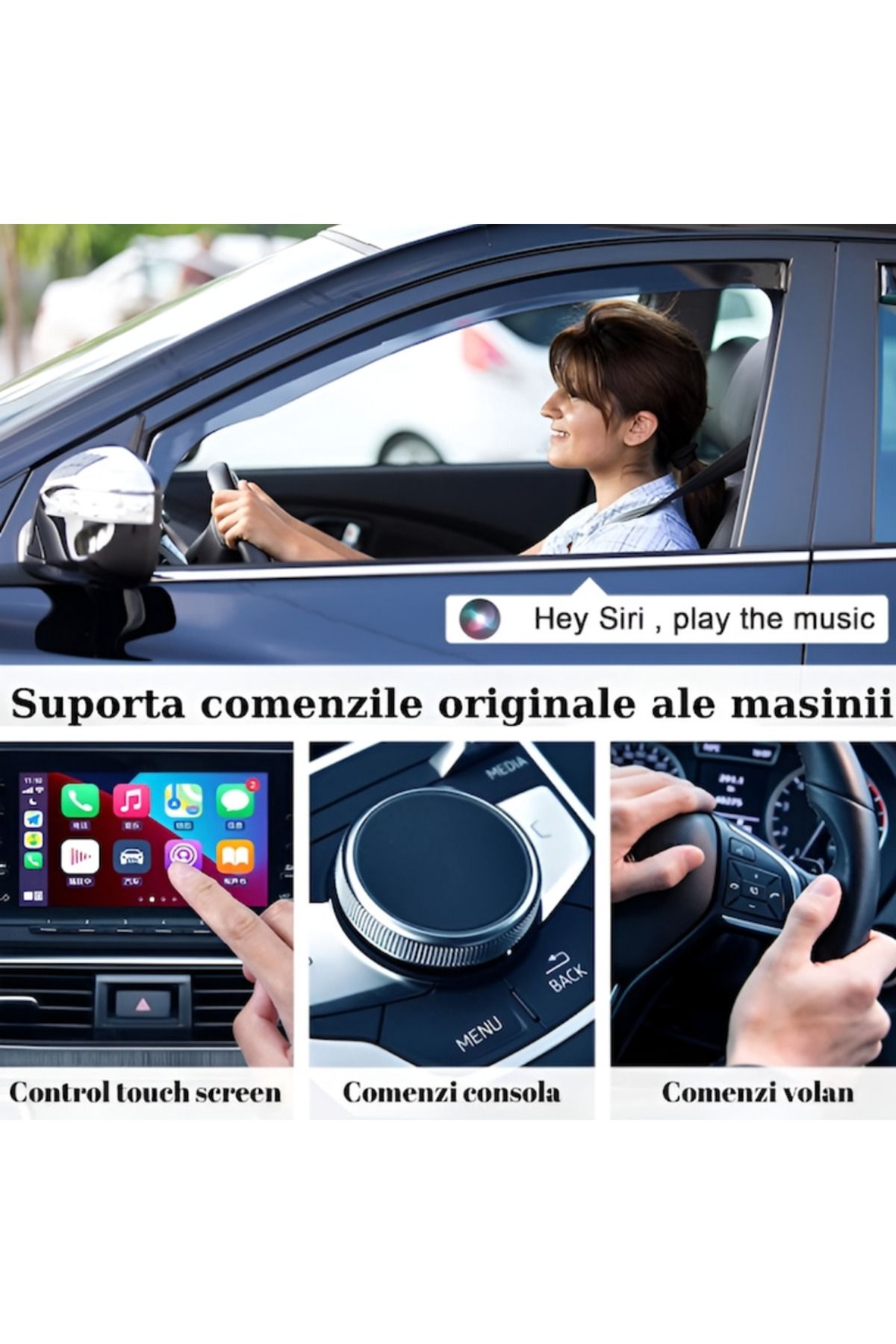 HASEPE-Carplay And Android Auto Wireless 2 In 1 Car Modulator, Ios 10 And Android 11 Compatible 7