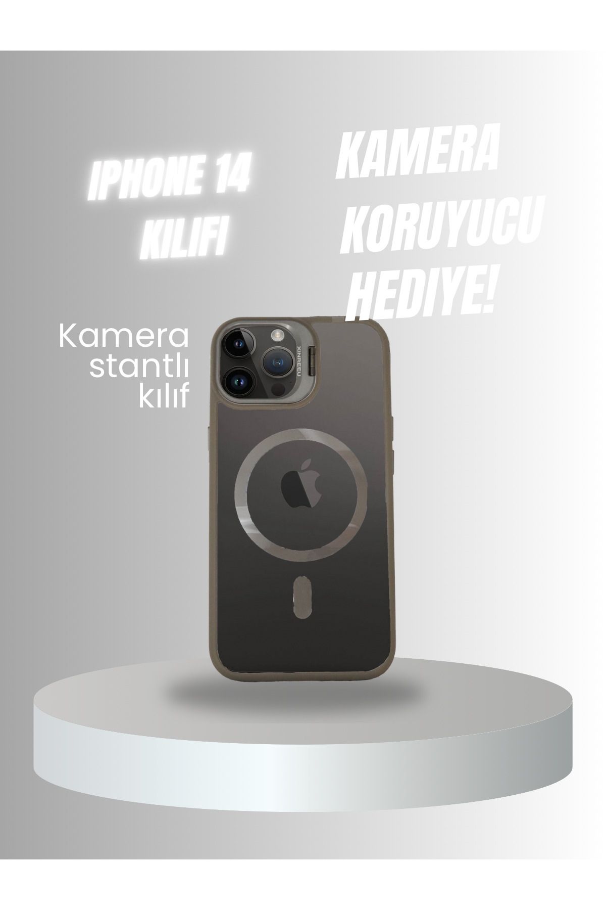 PERLA MOBILE IPHONE 14 GRİ MEGA KAMERA KORUYUCULU KILIF