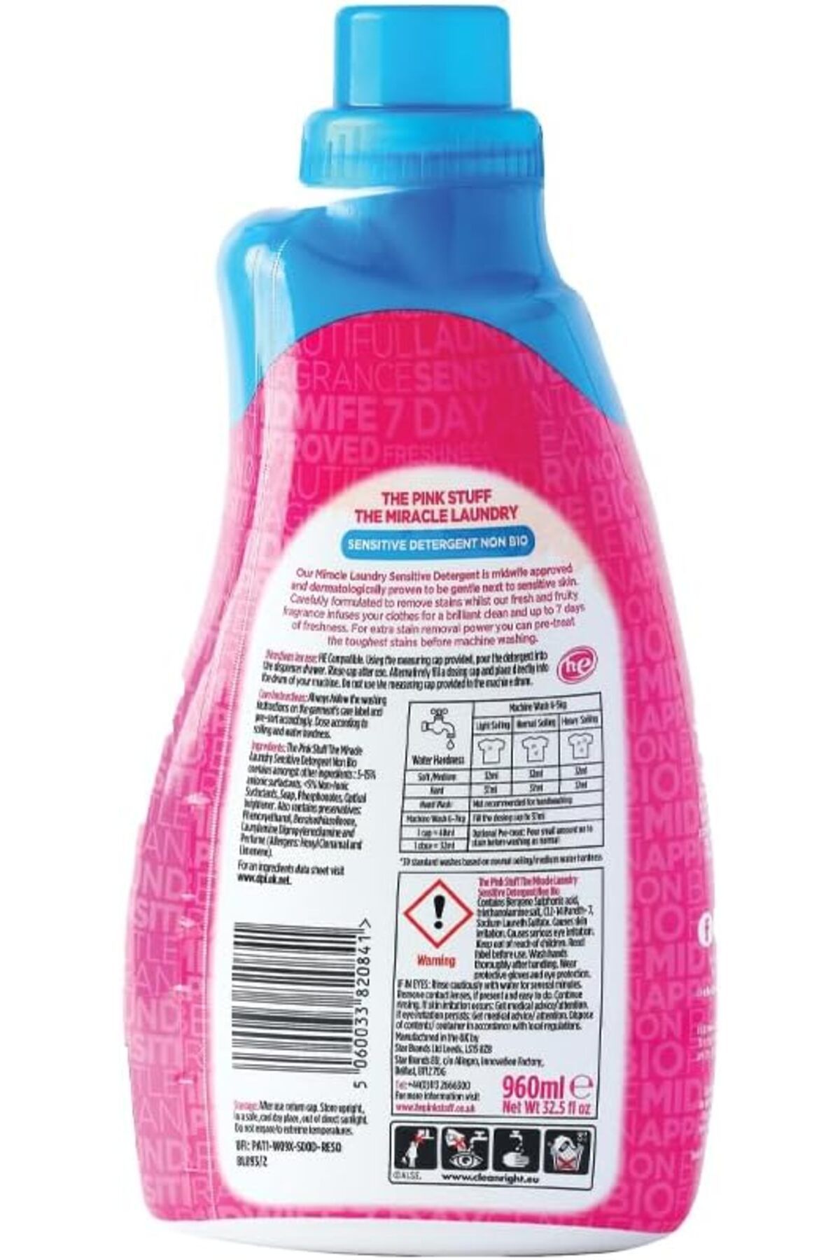 THE PINK STUFF-Laundry Detergent for Sensitive Skin by The Pink Stuff - 960ml 3