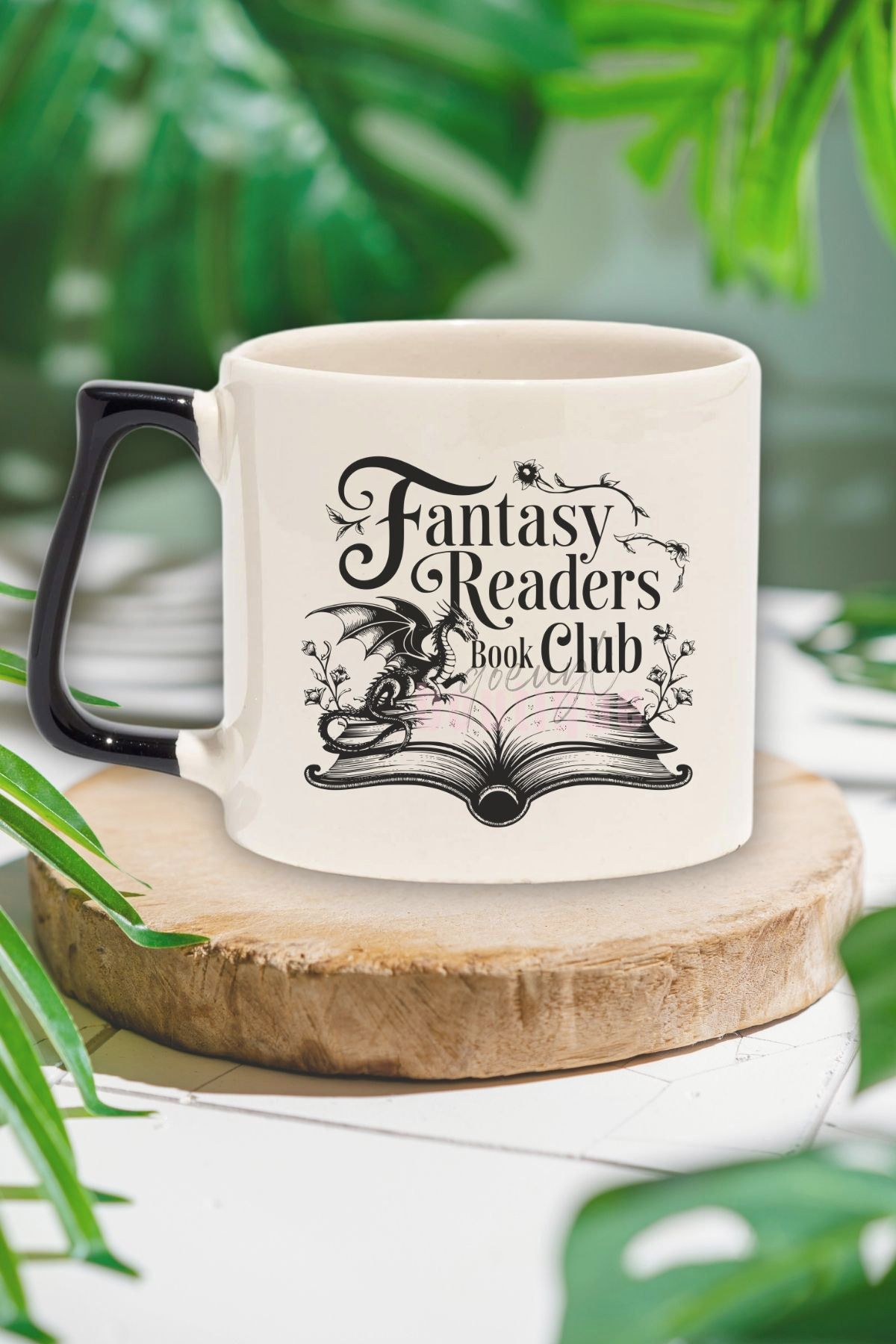 qoeuyl boutique Fantasy Readers Book Club Temalı Fantastik Okur Grubu Hediyelik Siyah Kulplu Kupa Bardak