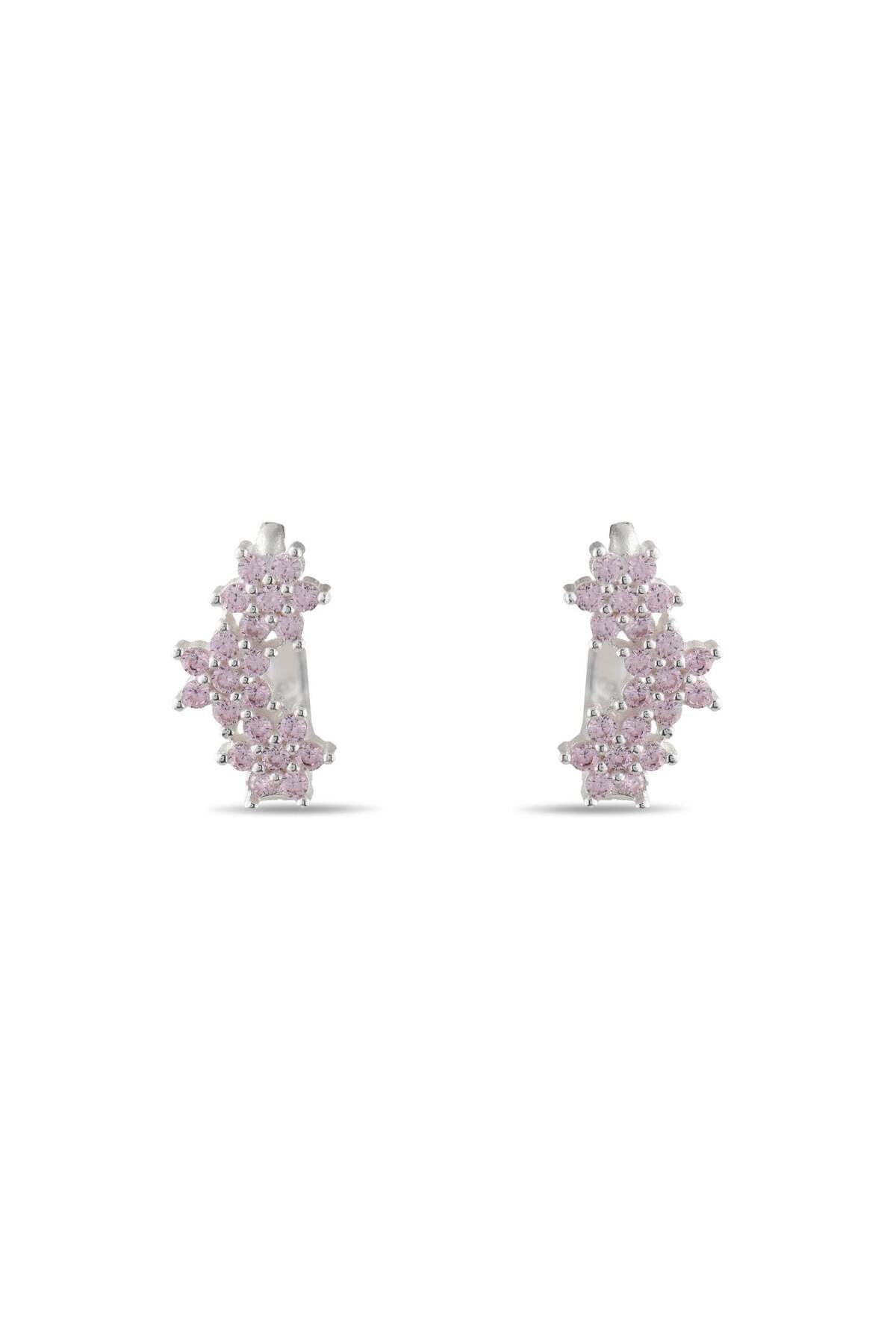 Lial Diamond 3 Çiçek Desenli Gümüş Küpe, 5 gram - Lial Diamond